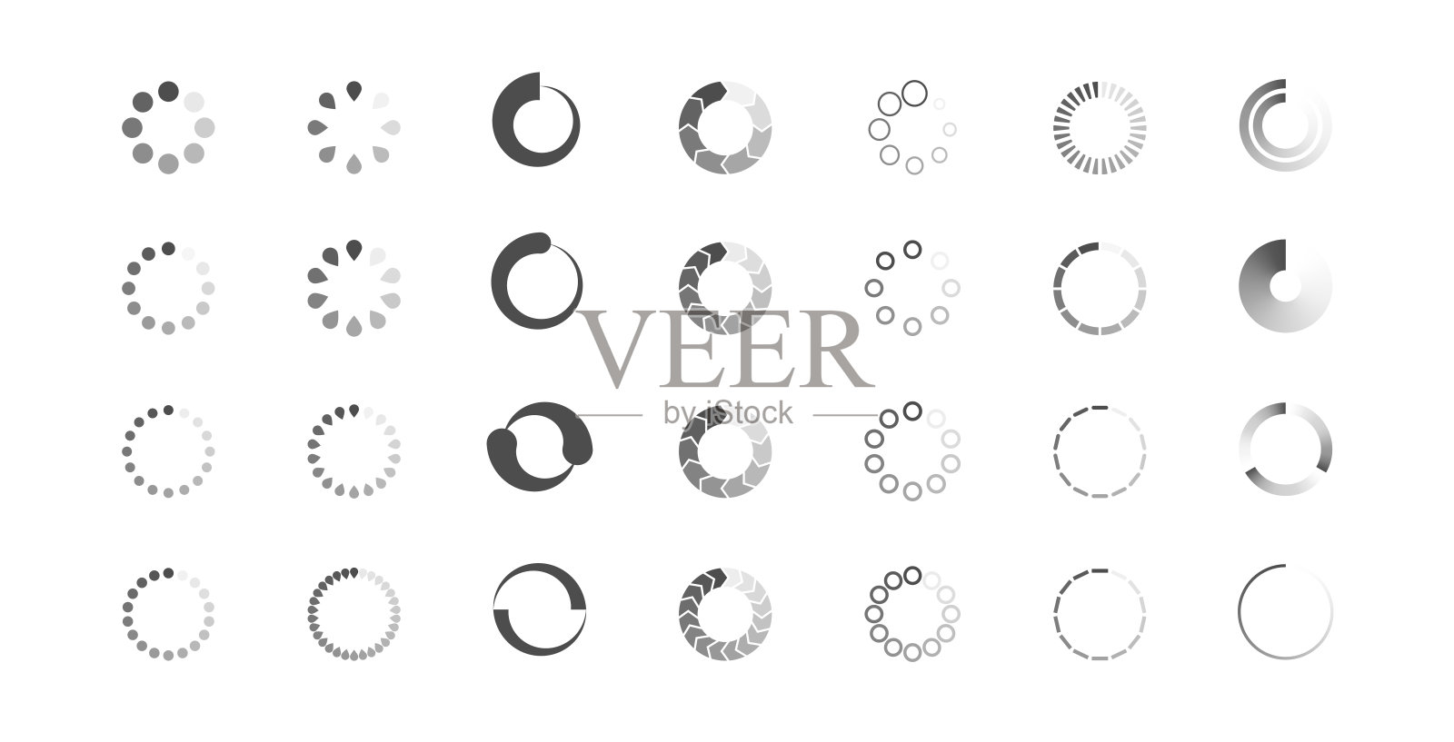 下载标志集。加载图标设置。加载系统。数据加载图标素材