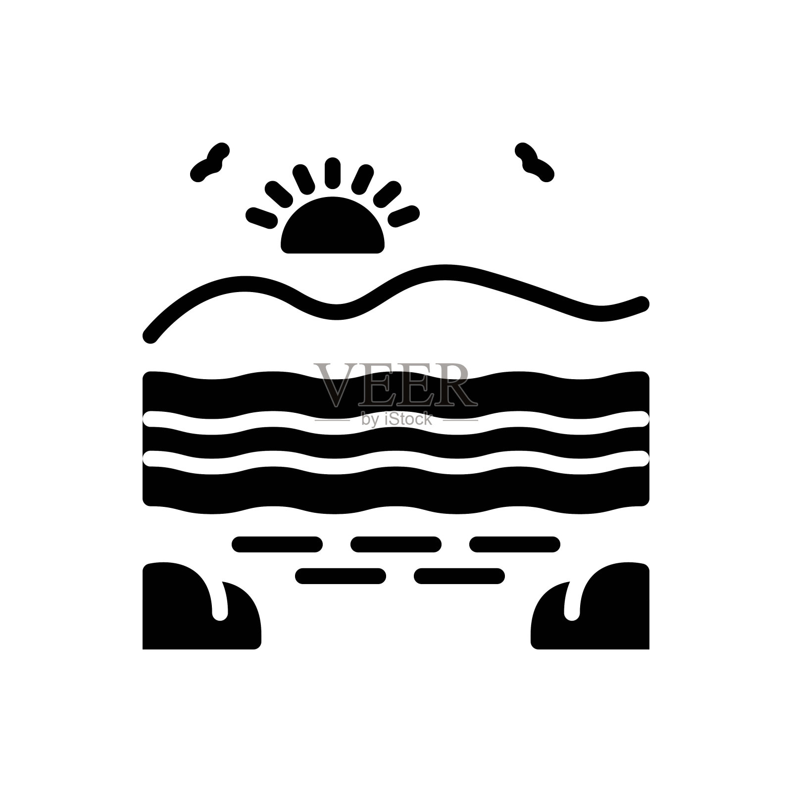 沿海海滨插画图片素材