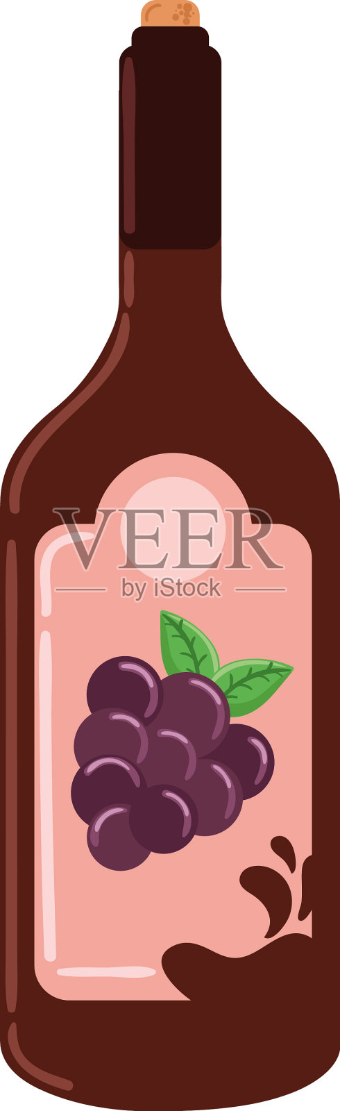 酒瓶平面图标设计元素图片