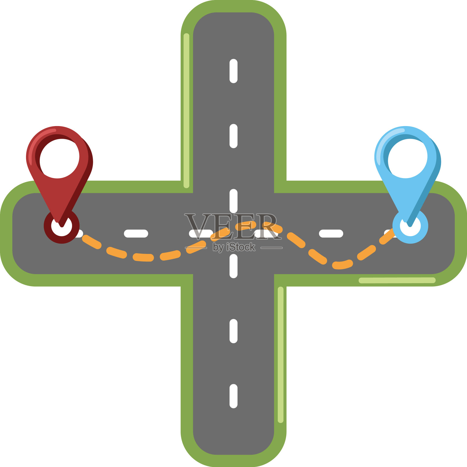 街道定位针设计元素图片