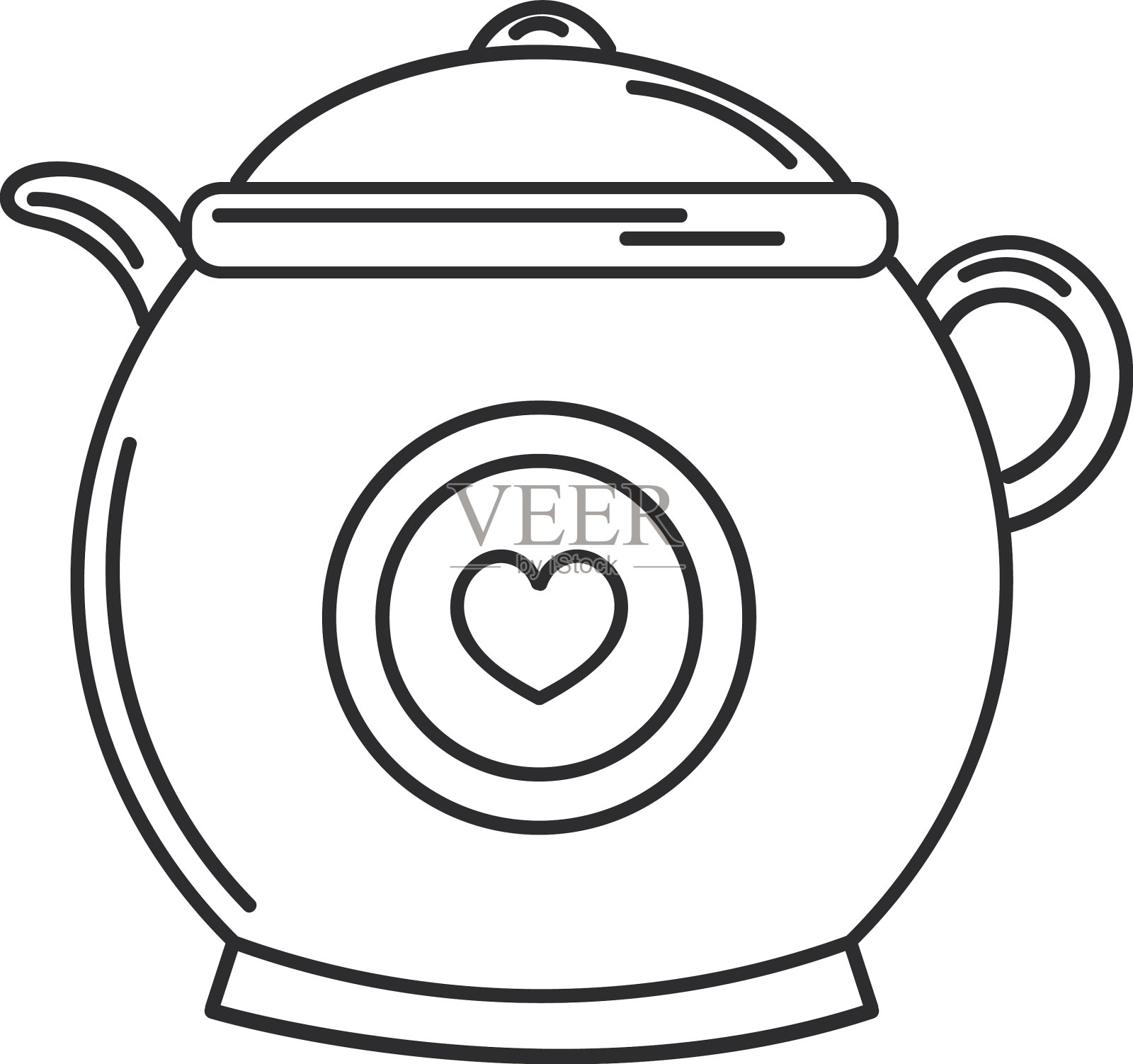 茶壶无色图标设计元素图片