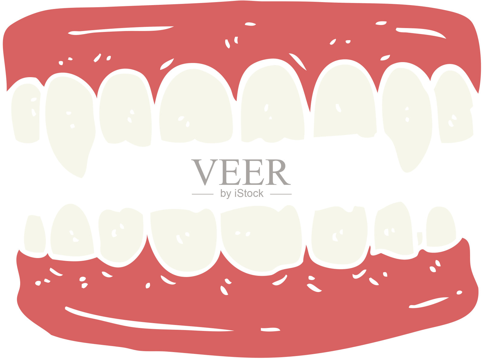 平面彩色风格卡通吸血鬼牙齿插画图片素材