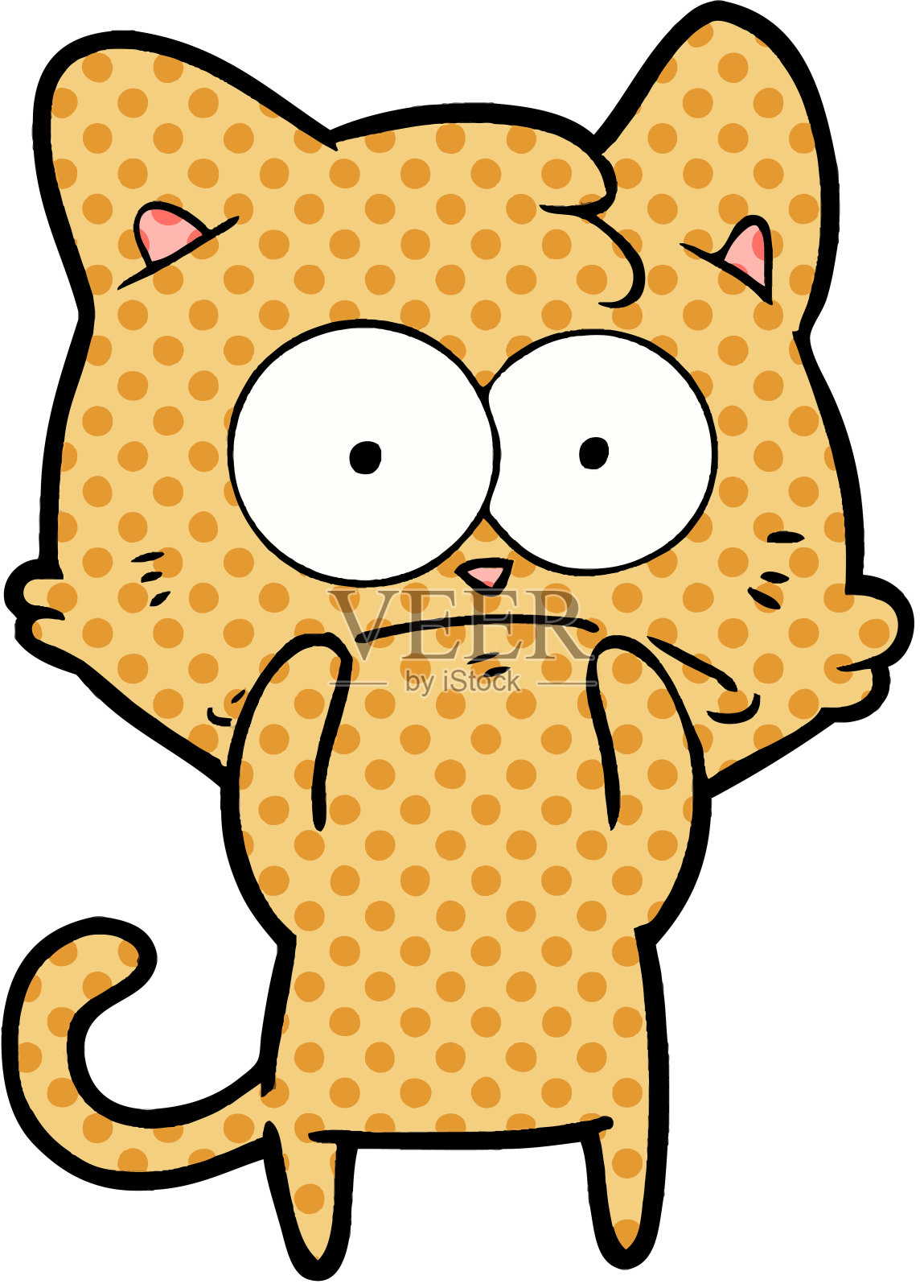 卡通紧张猫插画图片素材