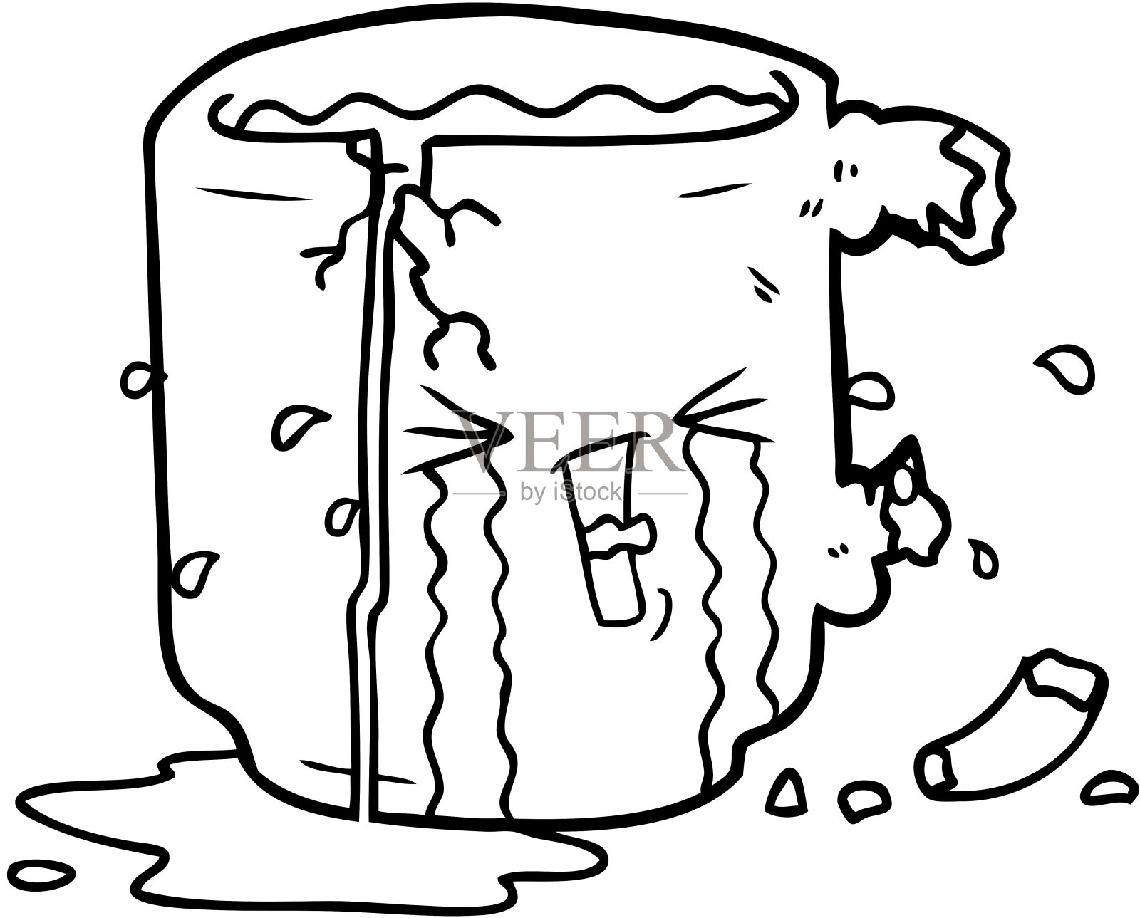 卡通破杯子设计元素图片