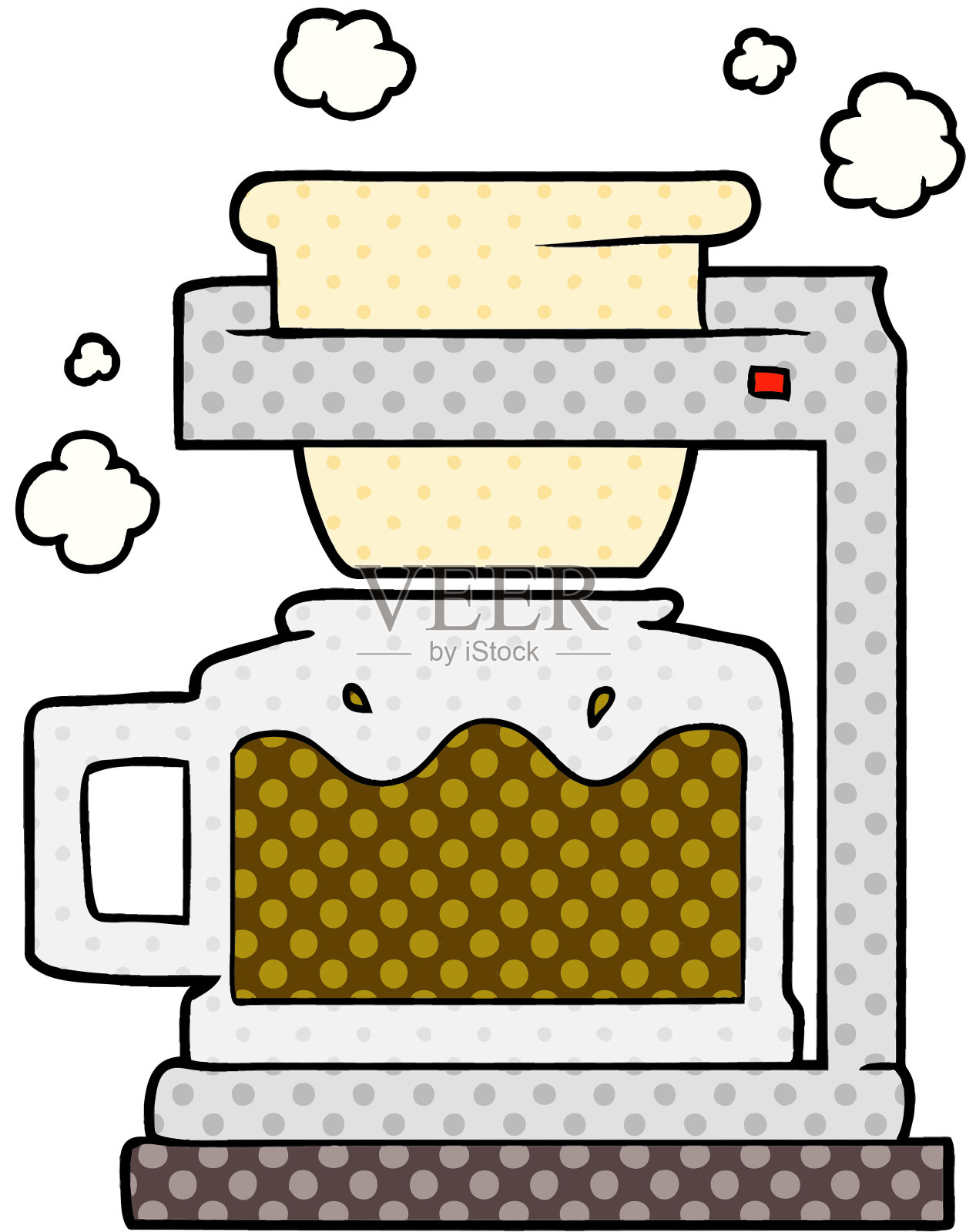 卡通咖啡壶插画图片素材