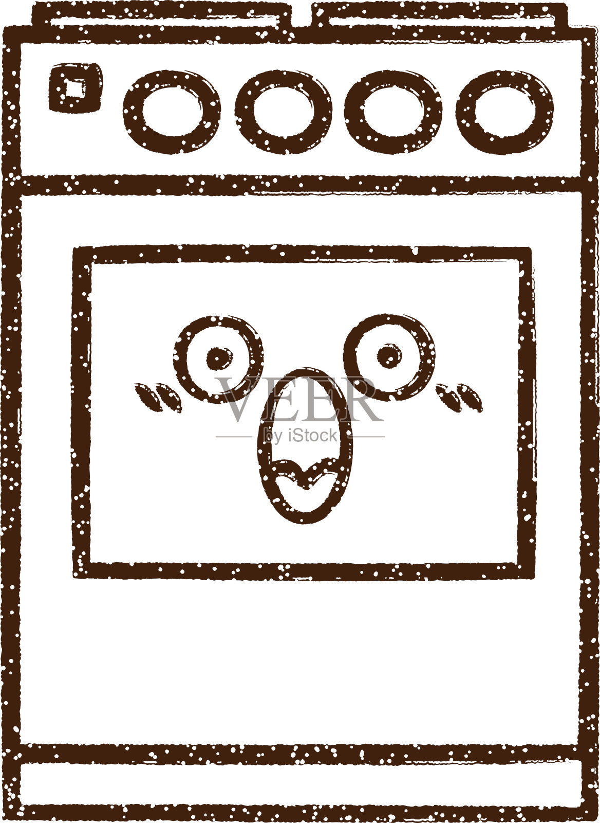 烤炉炭笔画插画图片素材