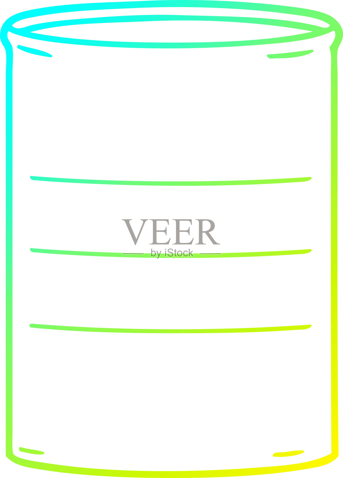 冷梯度线绘制卡通油桶插画图片素材