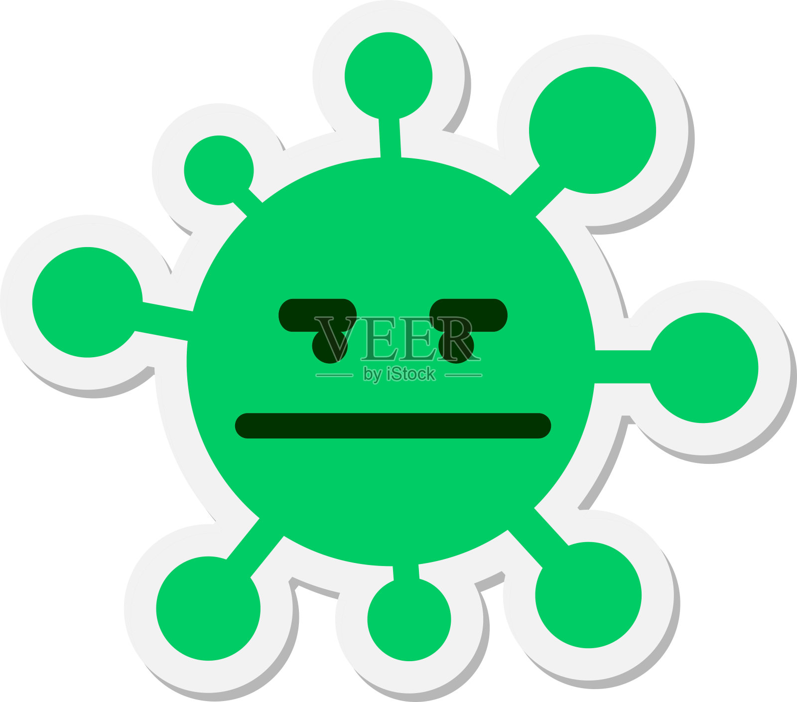 恼怒的脸带着眉毛的脸插画图片素材