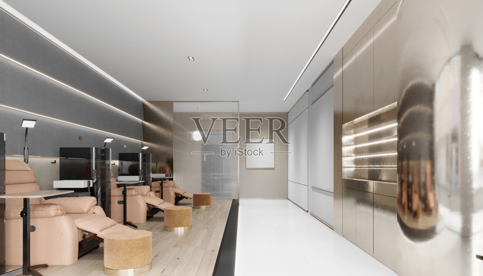 3d渲染按摩美容美甲美发沙龙照片摄影图片