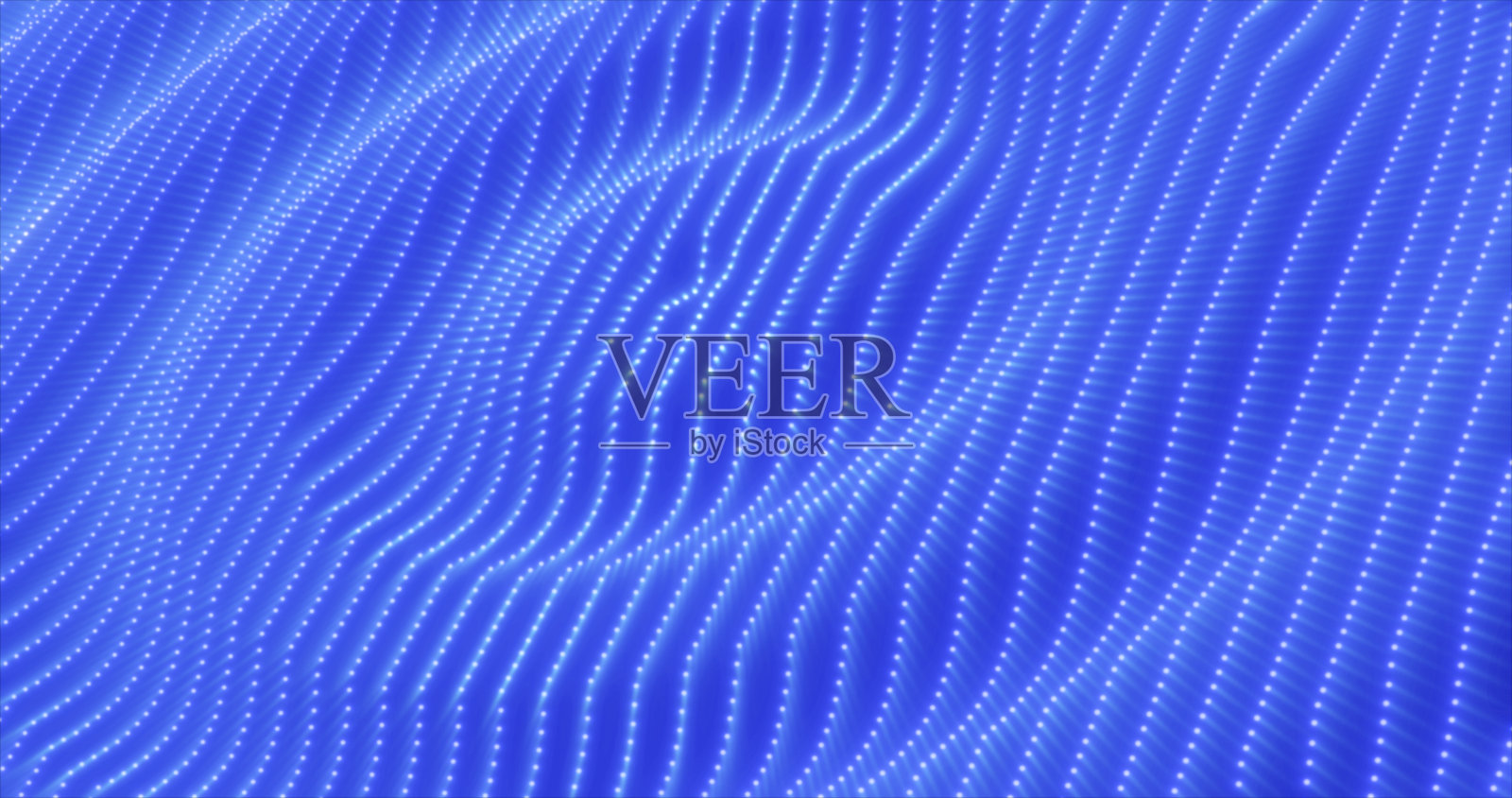 抽象的蓝色波浪条纹圈粒子和点未来节奏发光魔法能量。抽象的背景照片摄影图片