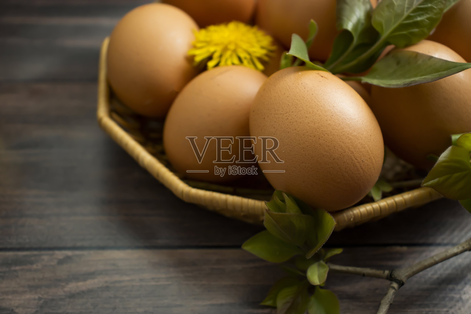 鸡蛋，蒲公英花旧背景照片摄影图片