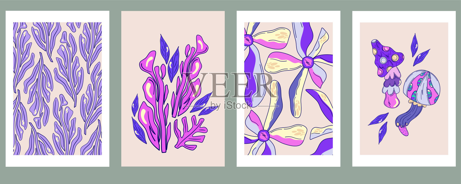 迷幻的设计海报。复古酸背景。复古的千禧年迷幻设计。几何艺术。抽象的幻觉艺术。插画图片素材