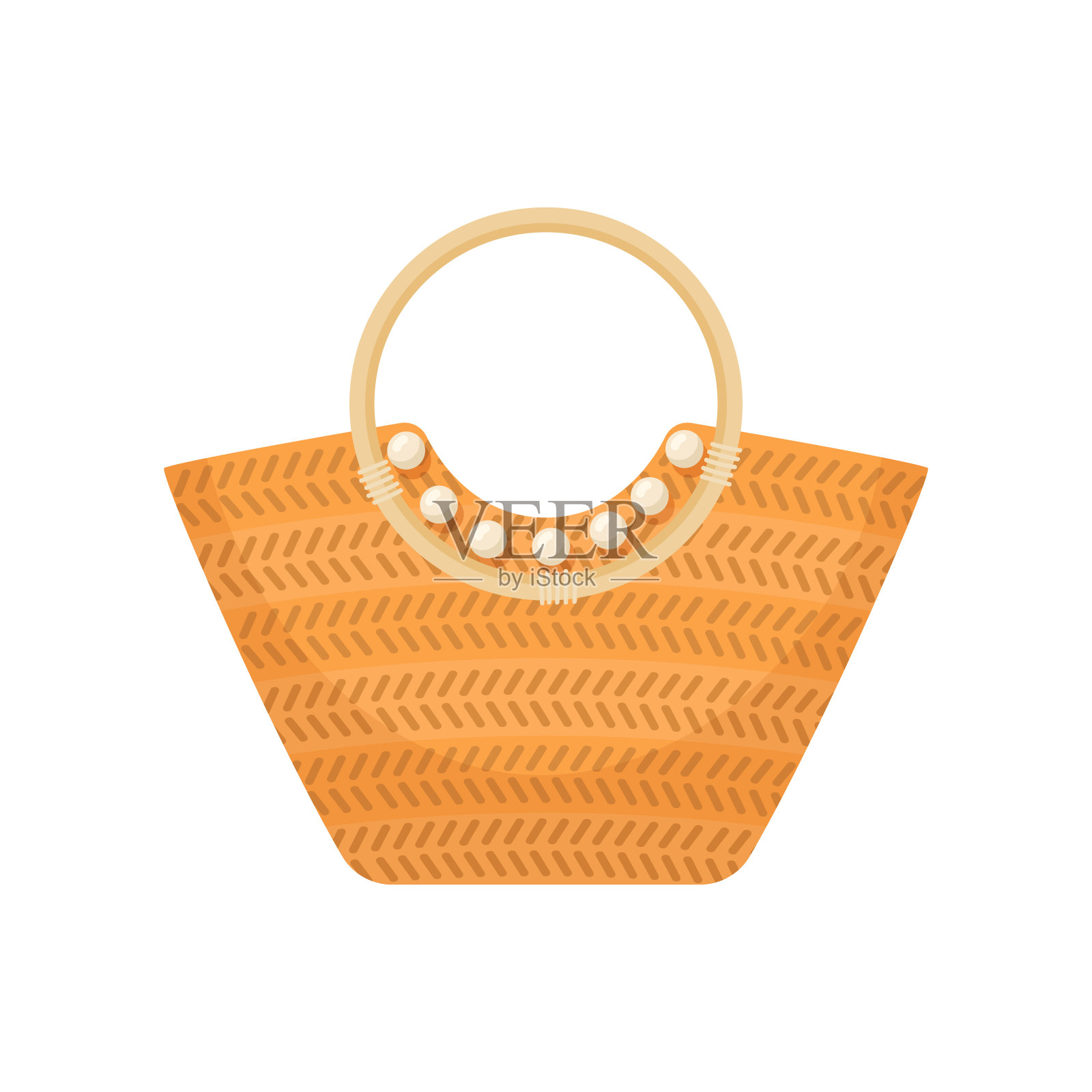 橙色沙滩袋女性矢量插图插画图片素材