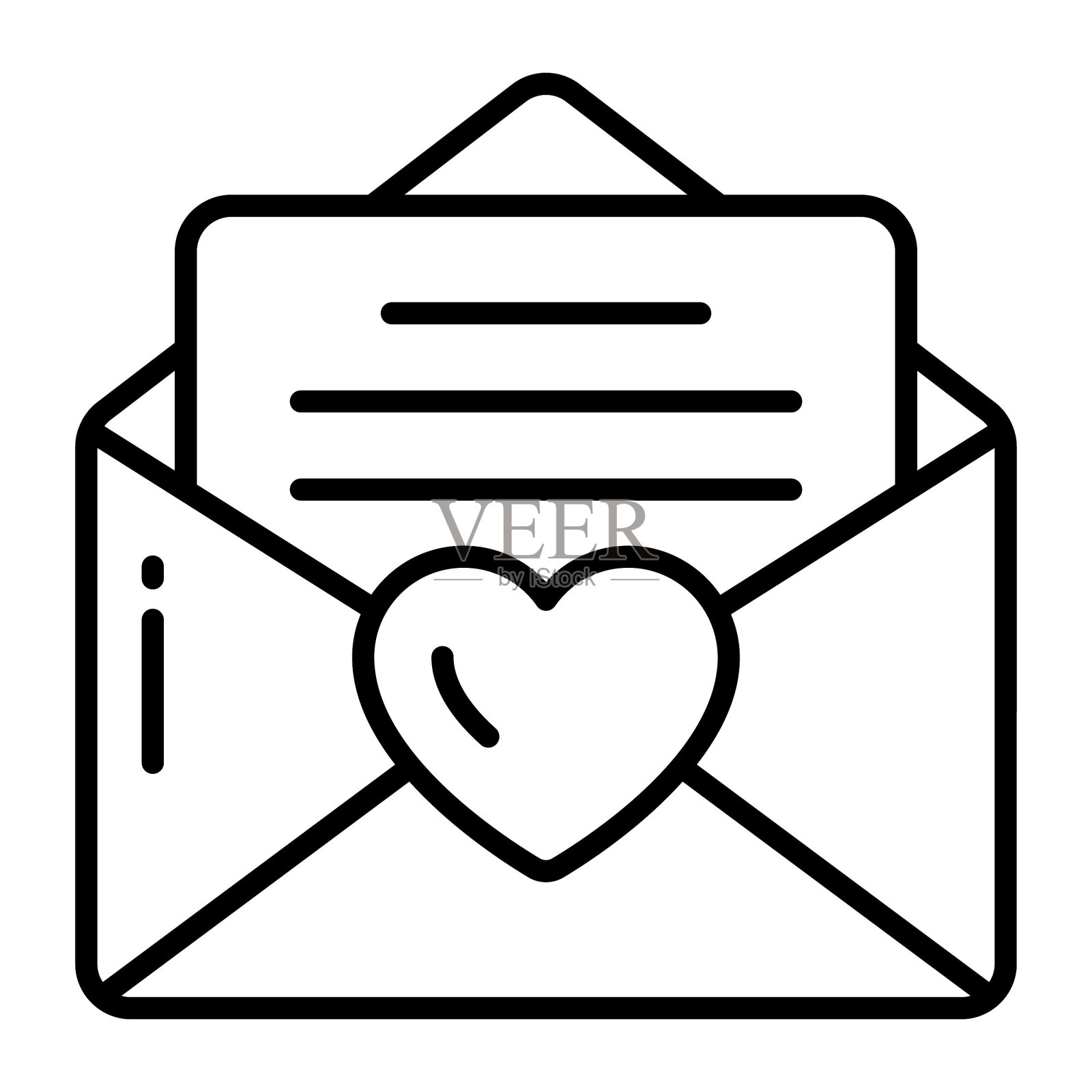 可编辑样式的情书矢量图标插画图片素材