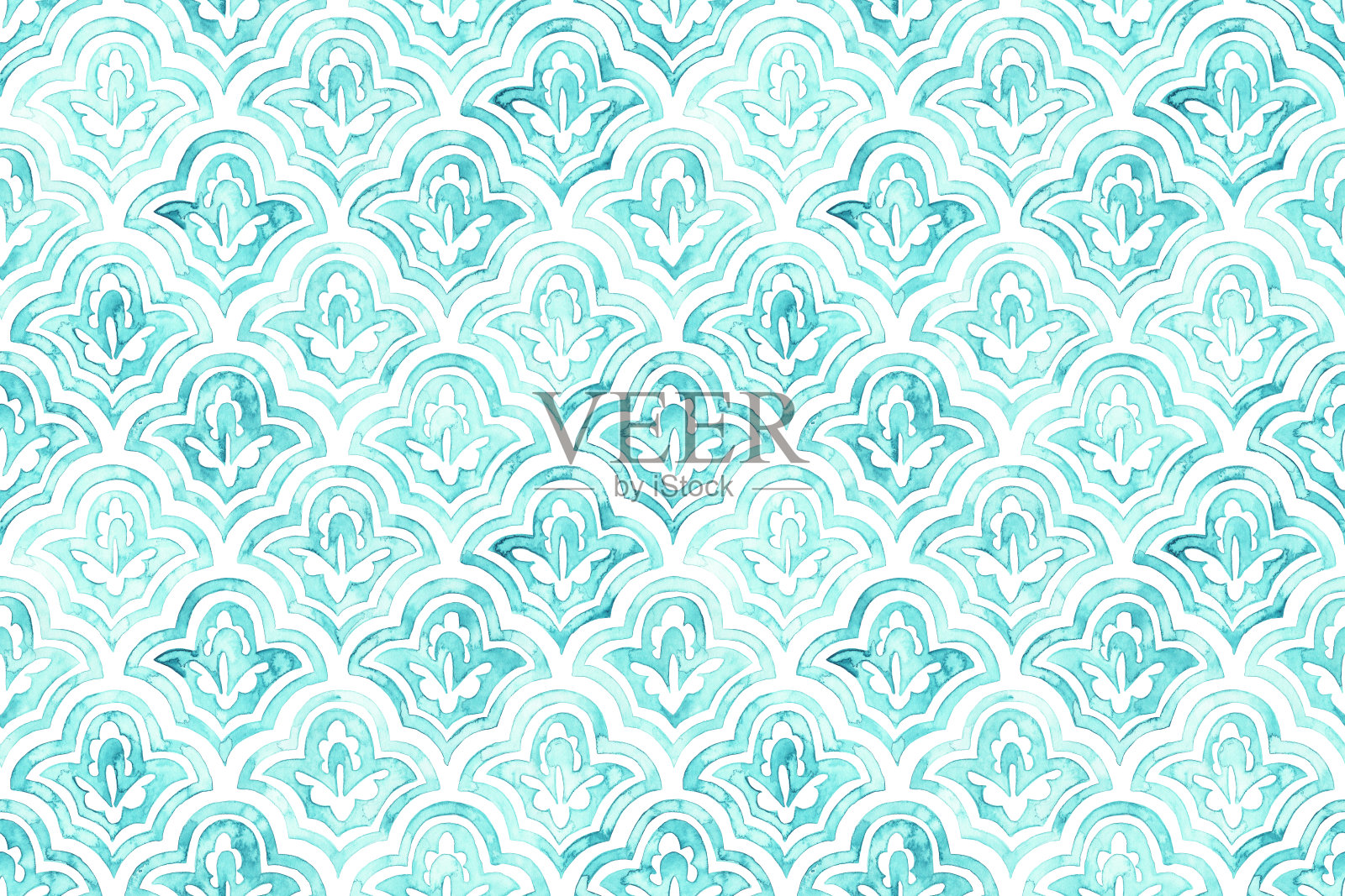 无缝水彩图案。插画图片素材