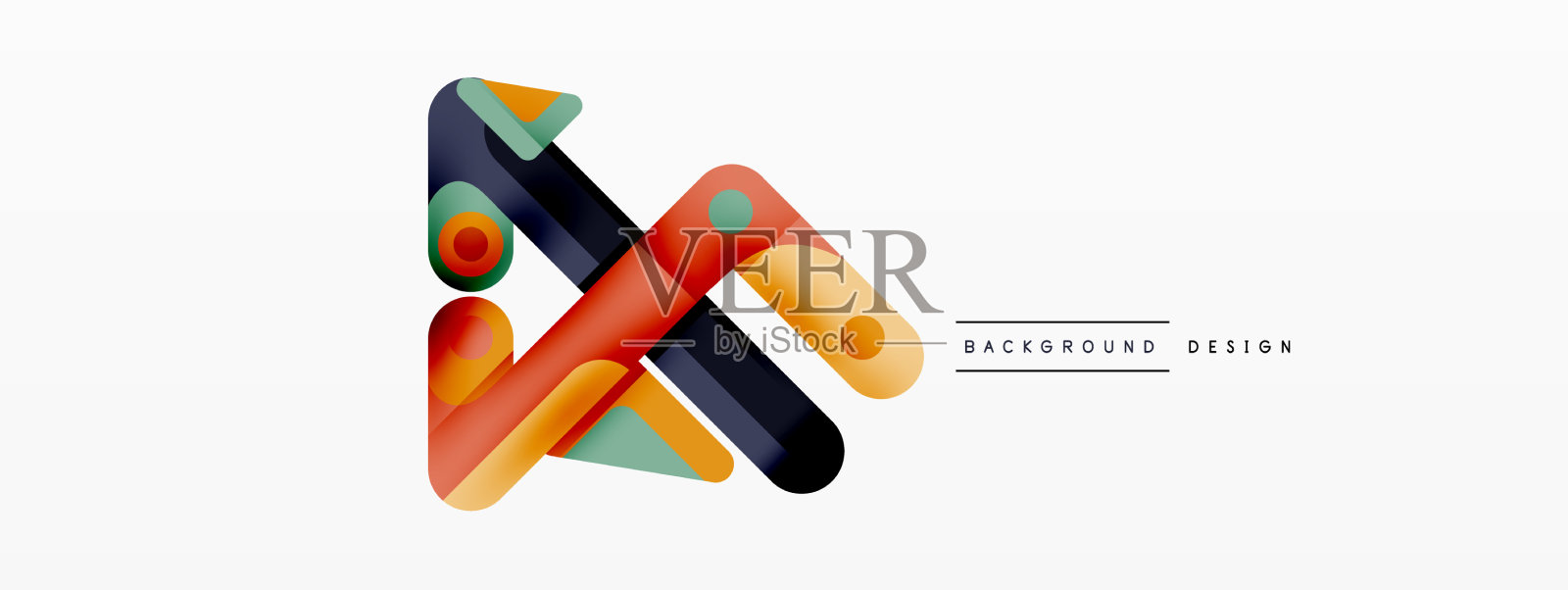 彩色动态条纹构成线条插画图片素材