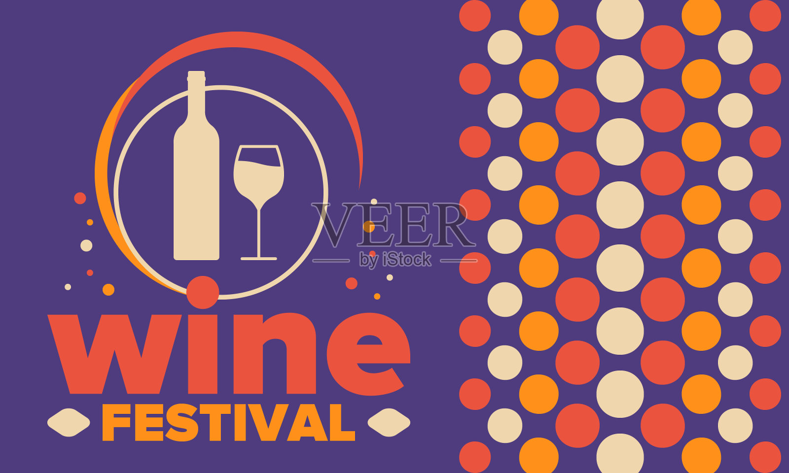 葡萄酒节。适合葡萄酒爱好者。品酒。为葡萄酒行业专业人士举办的活动。酒庄、餐厅和酒吧。品酒师培训及大师班。葡萄酒杯。创意横幅设计。矢量海报配插图插画图片素材