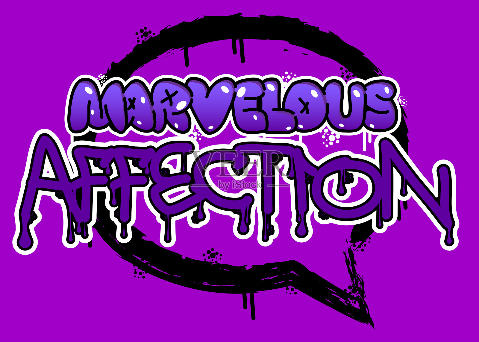 奇妙的感情。涂鸦标签。摘要现代街头艺术装饰以城市画风表现。插画图片素材