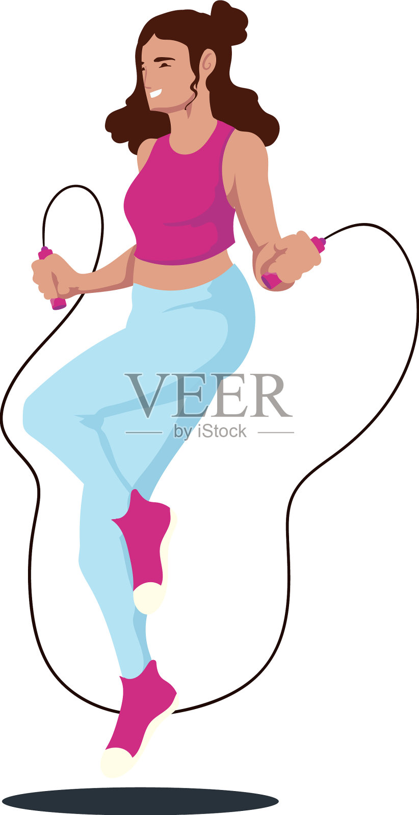 女子跳绳设计元素图片