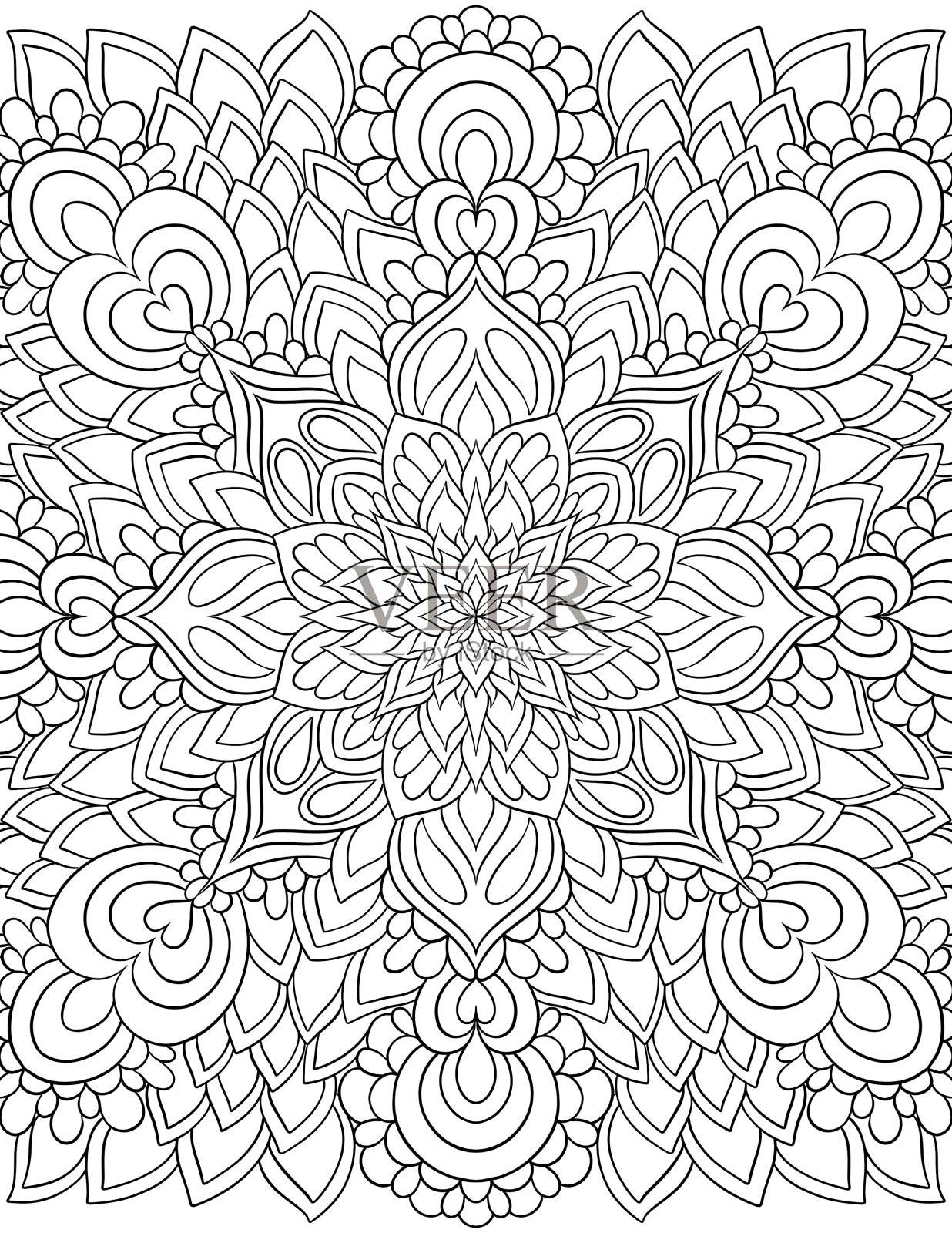 马纳达拉填色书插画图片素材