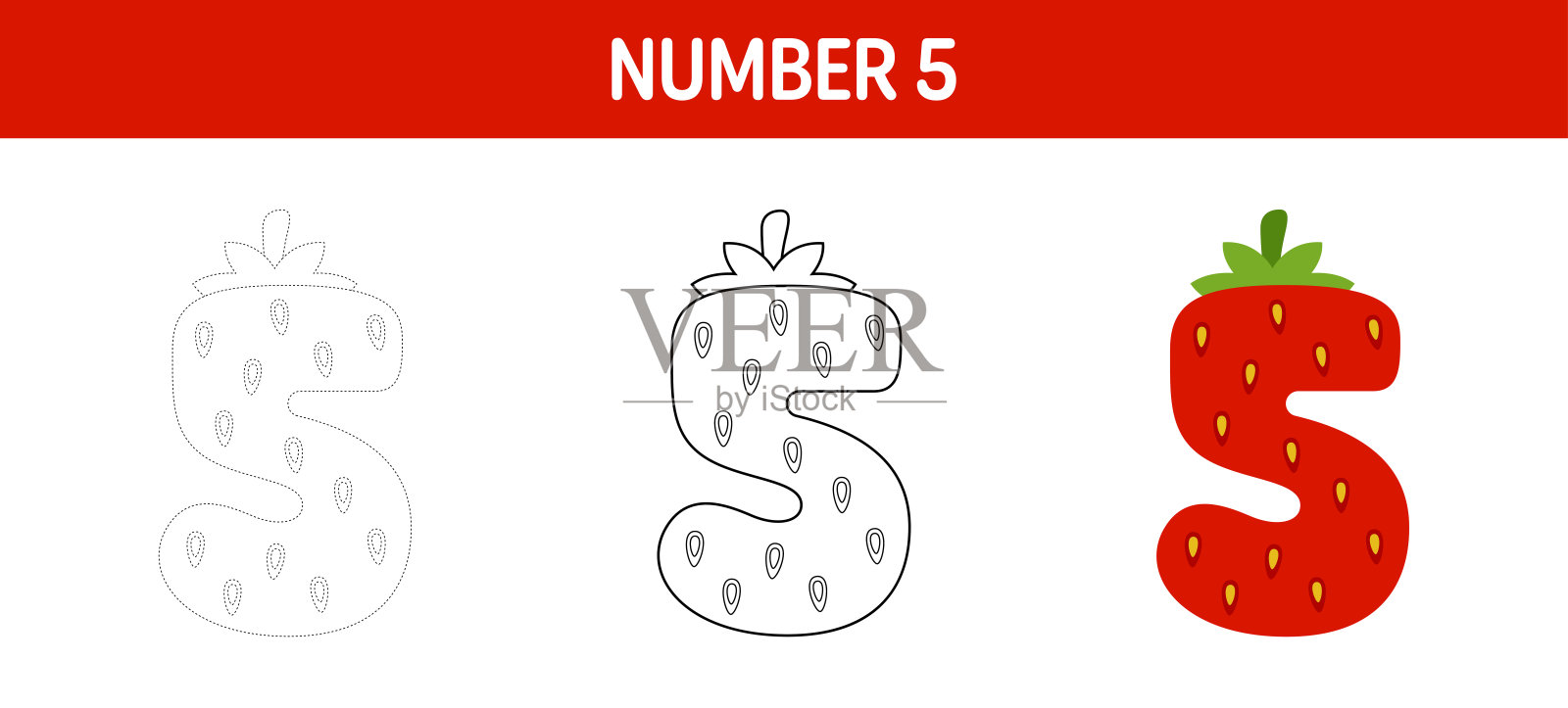 第五，描摹和上色儿童工作表插画图片素材