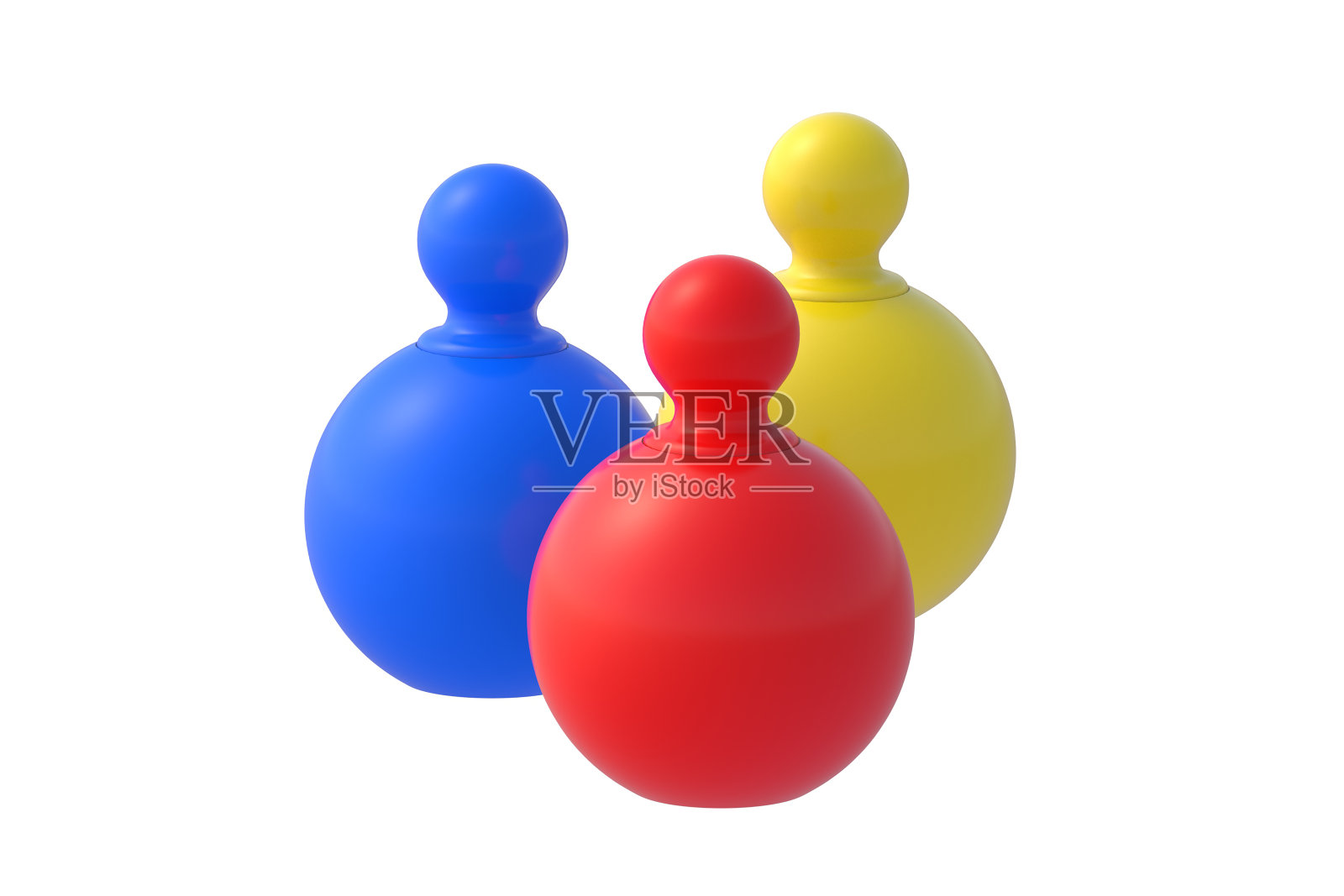 一组彩色的娃娃孤立在白色背景上。教育逻辑玩具。蒙特梭利的游戏。三维渲染照片摄影图片