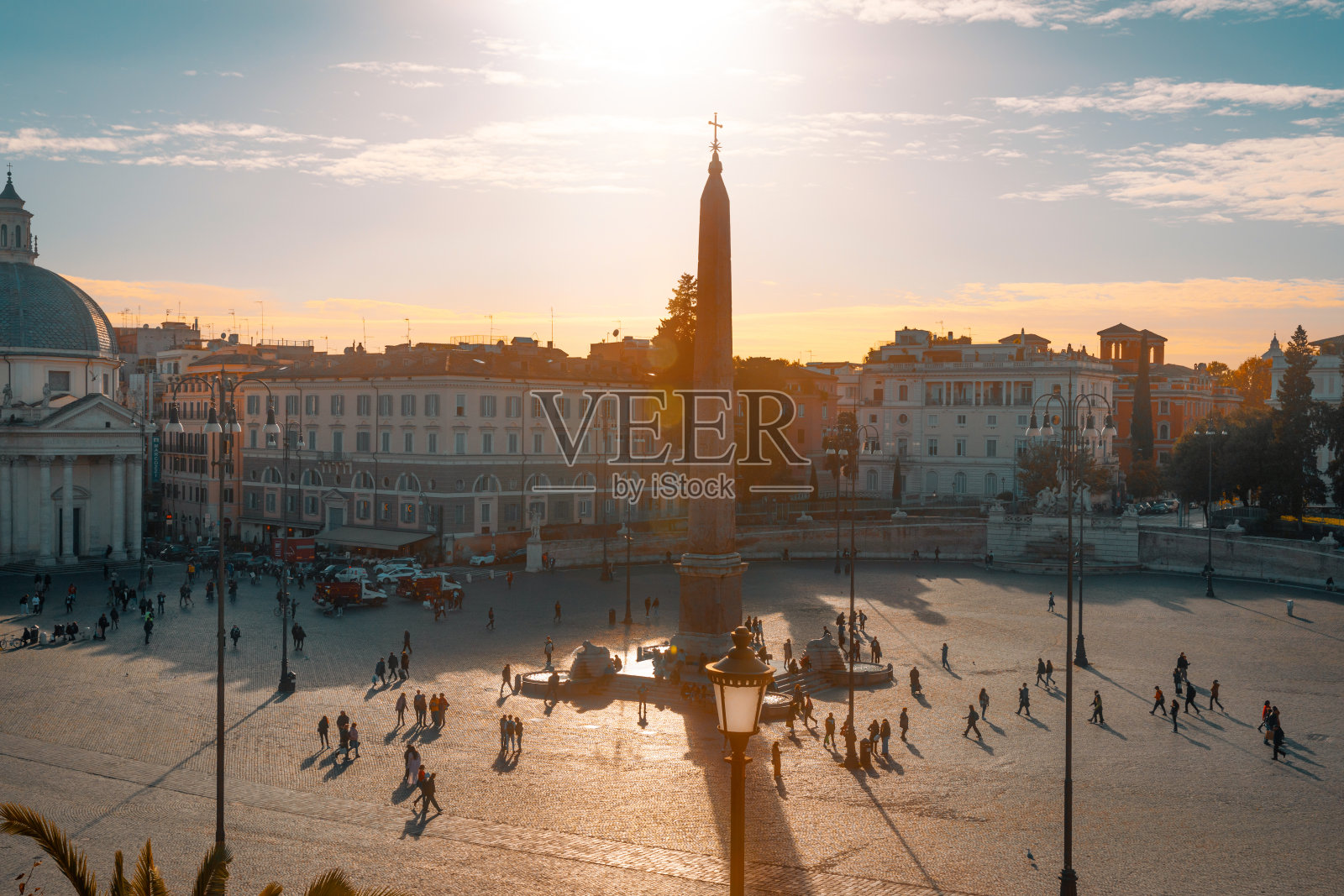 罗马人民广场全景照片摄影图片