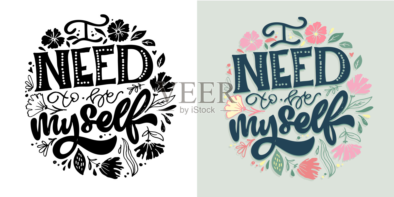 美丽的手绘涂鸦字母明信片，t恤设计，马克杯打印，邀请。插画图片素材