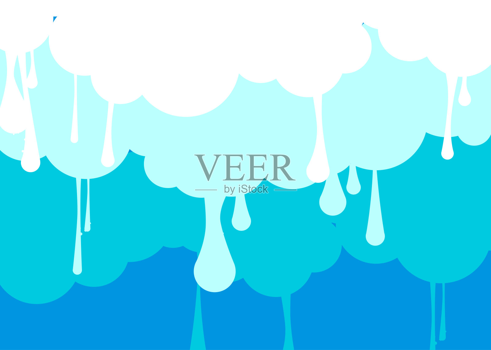 蓝色和白色的云背景涂鸦。摘要现代街头艺术装饰以城市画风表现。插画图片素材