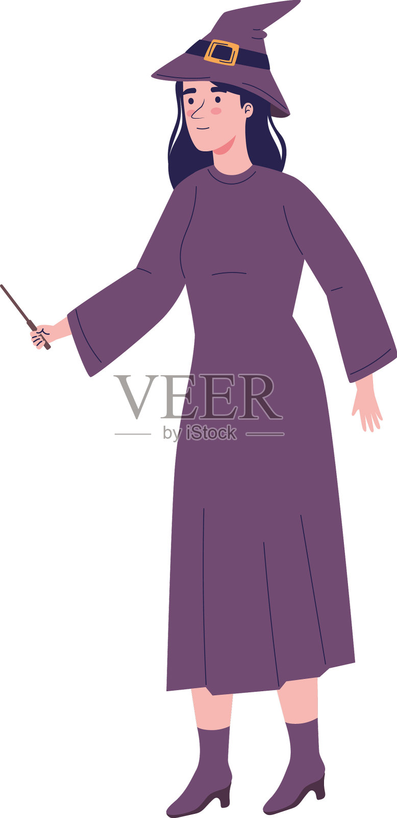 戴帽子的魔女设计元素图片