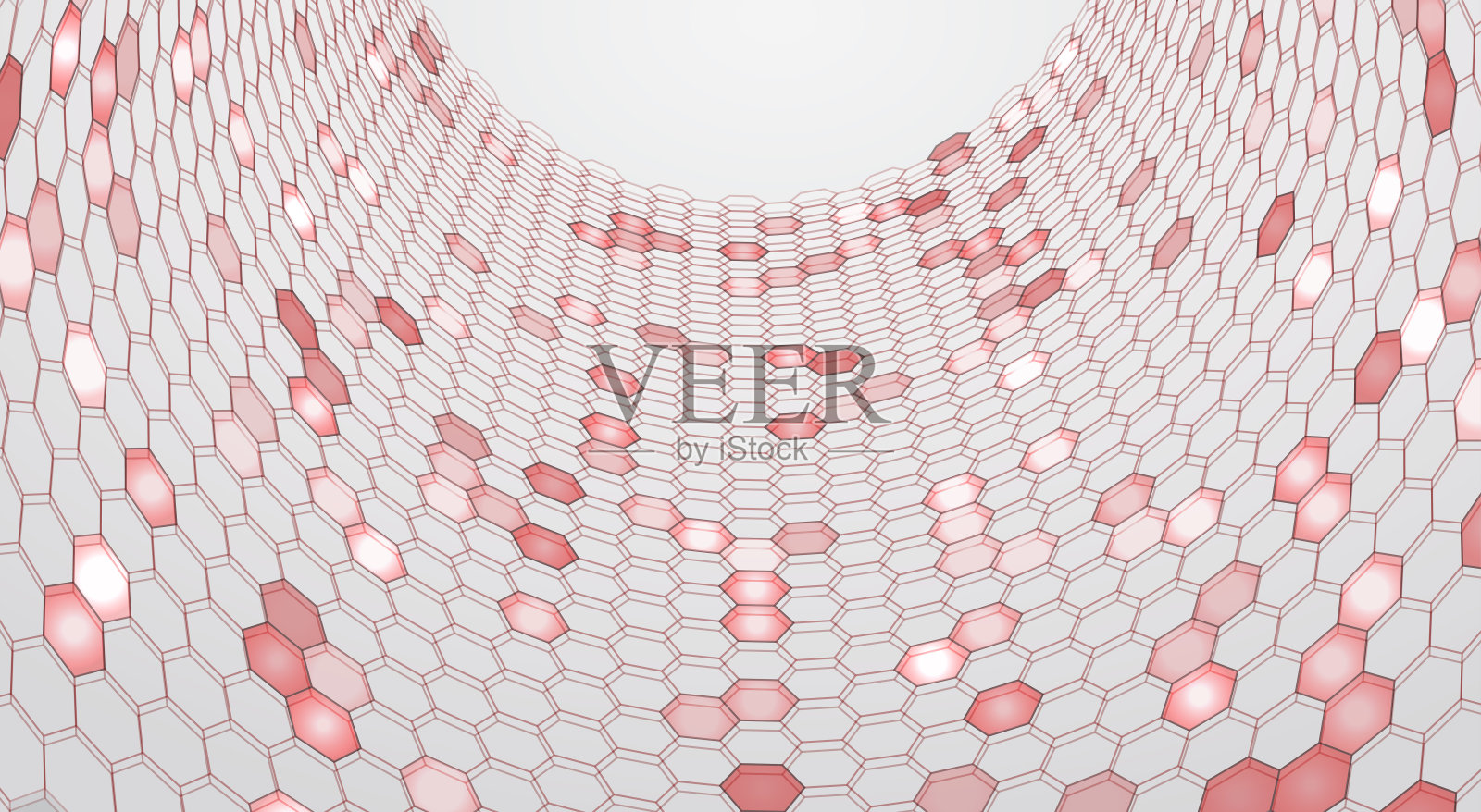 带有六边形的抽象向量背景。景观与景观的虚拟世界。三维设计插画图片素材