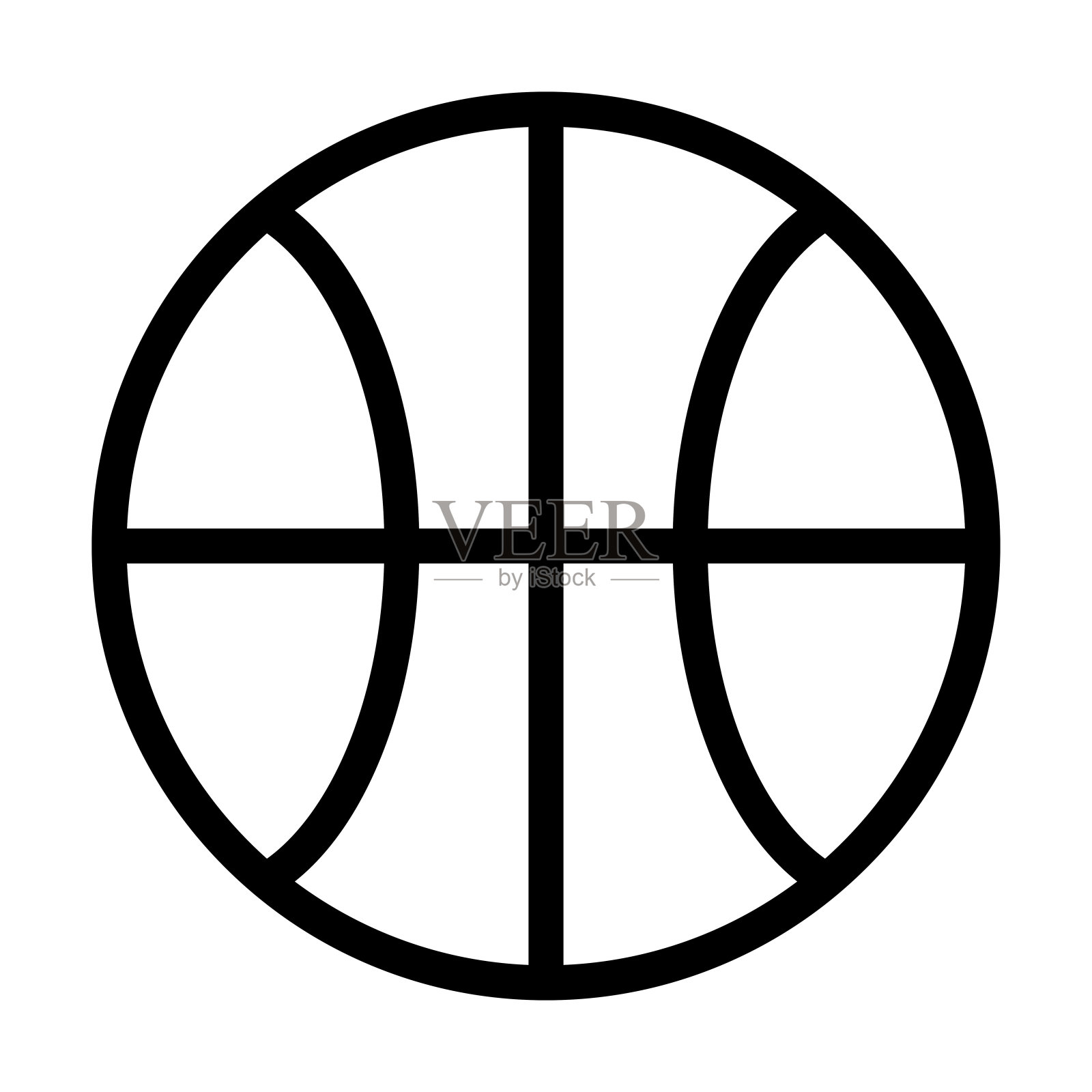 篮球粗线图标设计元素图片