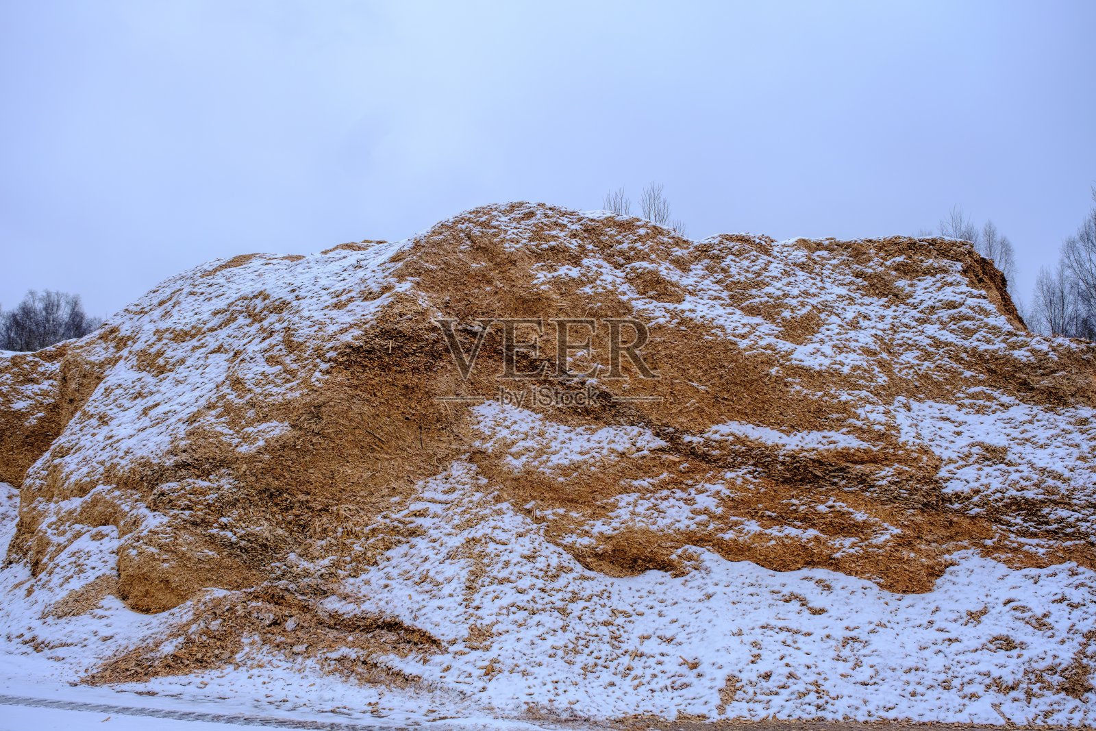 用于取暖的生态燃料木屑。实际的燃料。一堆生物质锅炉用的木屑。为小城镇供暖照片摄影图片