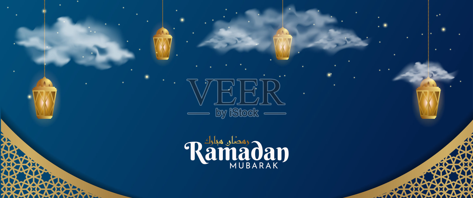 斋月横幅布局插画图片素材