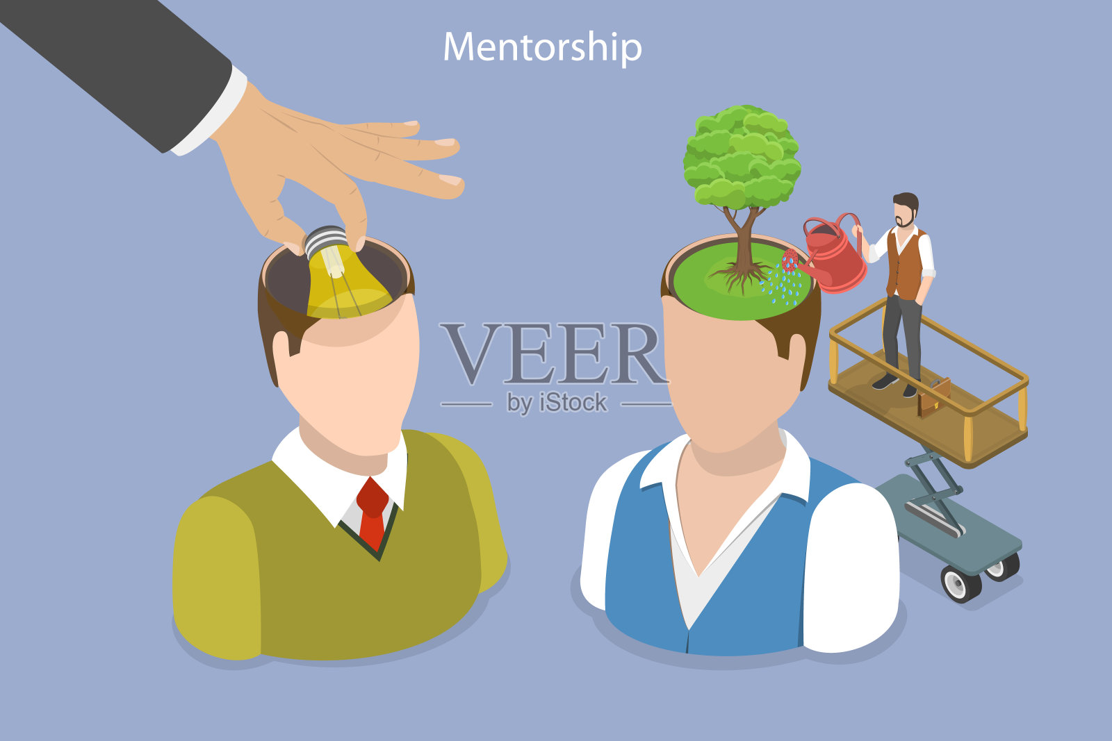 指导与辅导的三维等距平面矢量概念插图插画图片素材