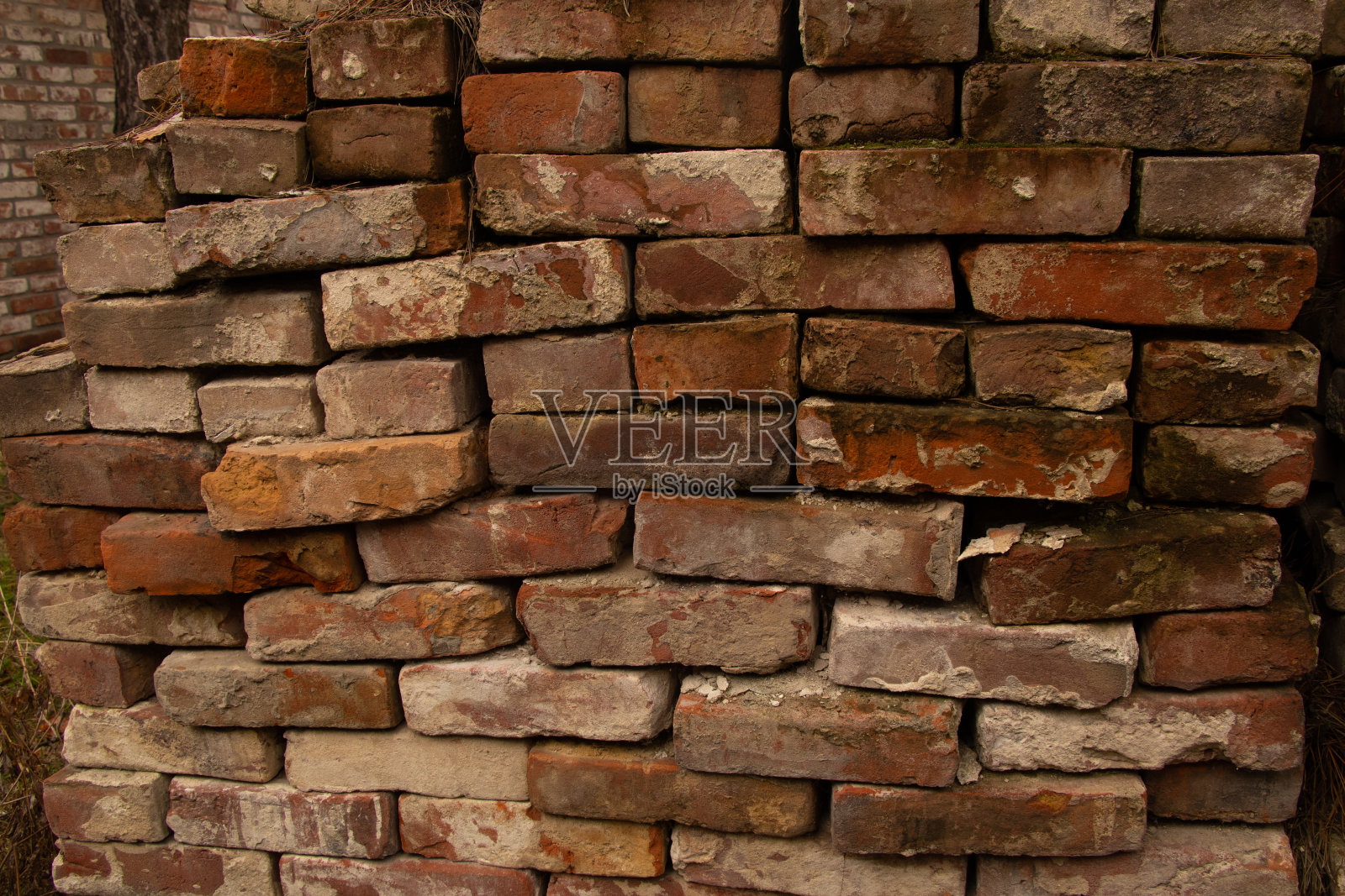 街道上的老砖墙特写背景照片摄影图片