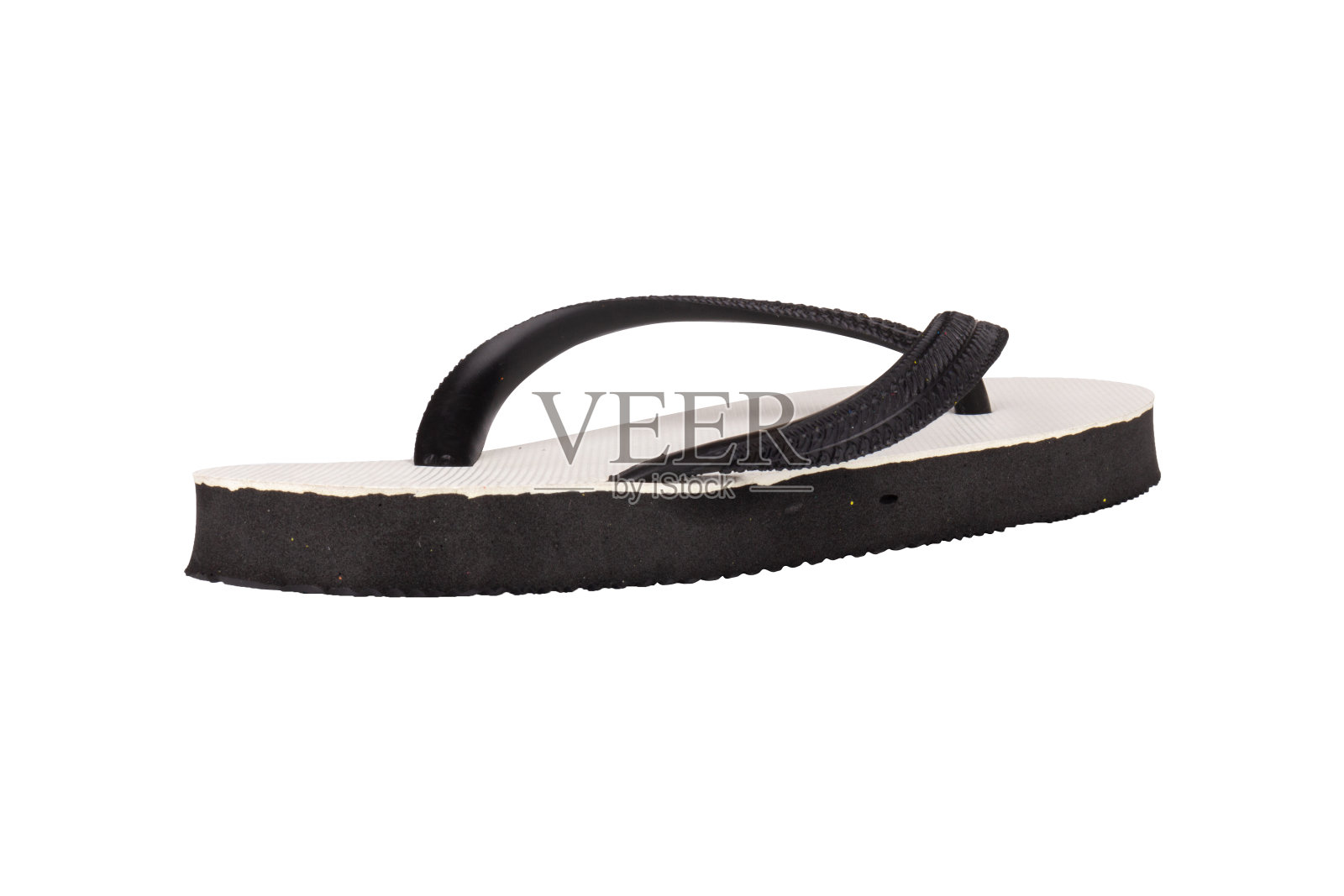 凉鞋人字拖颜色黑色孤立在白色背景照片摄影图片