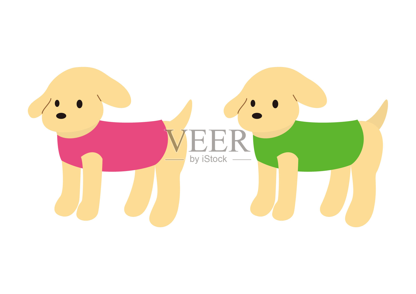 狗(小狗)穿狗服(狗服)插画图片素材