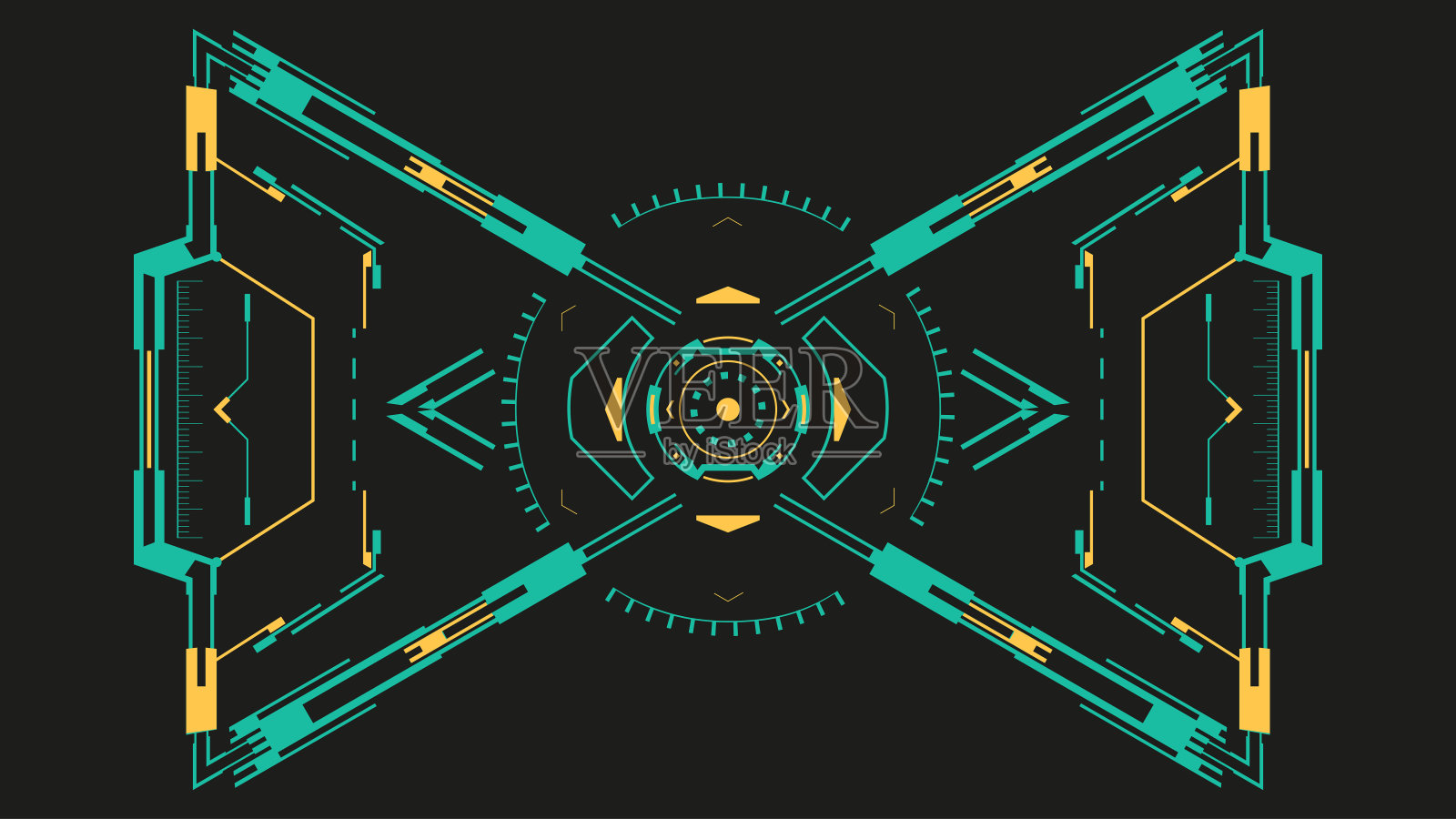 科幻ui或gui的未来目标屏幕。插画图片素材