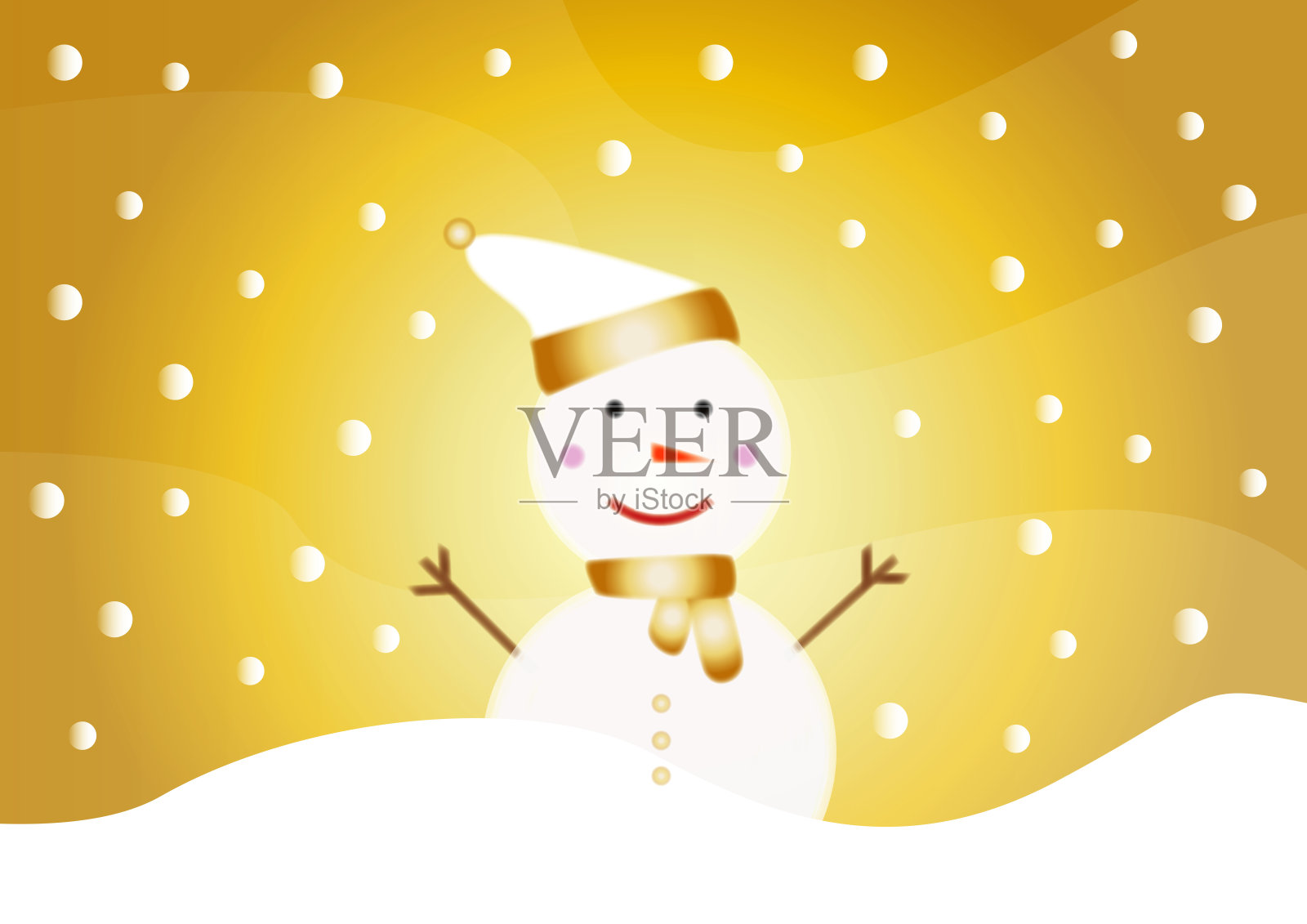 漂亮可爱的雪人在帽子和围巾图标。卡通人物。正面和侧视图。矢量平面图形手绘插图。白色背景上的孤立物体。设计元素图片