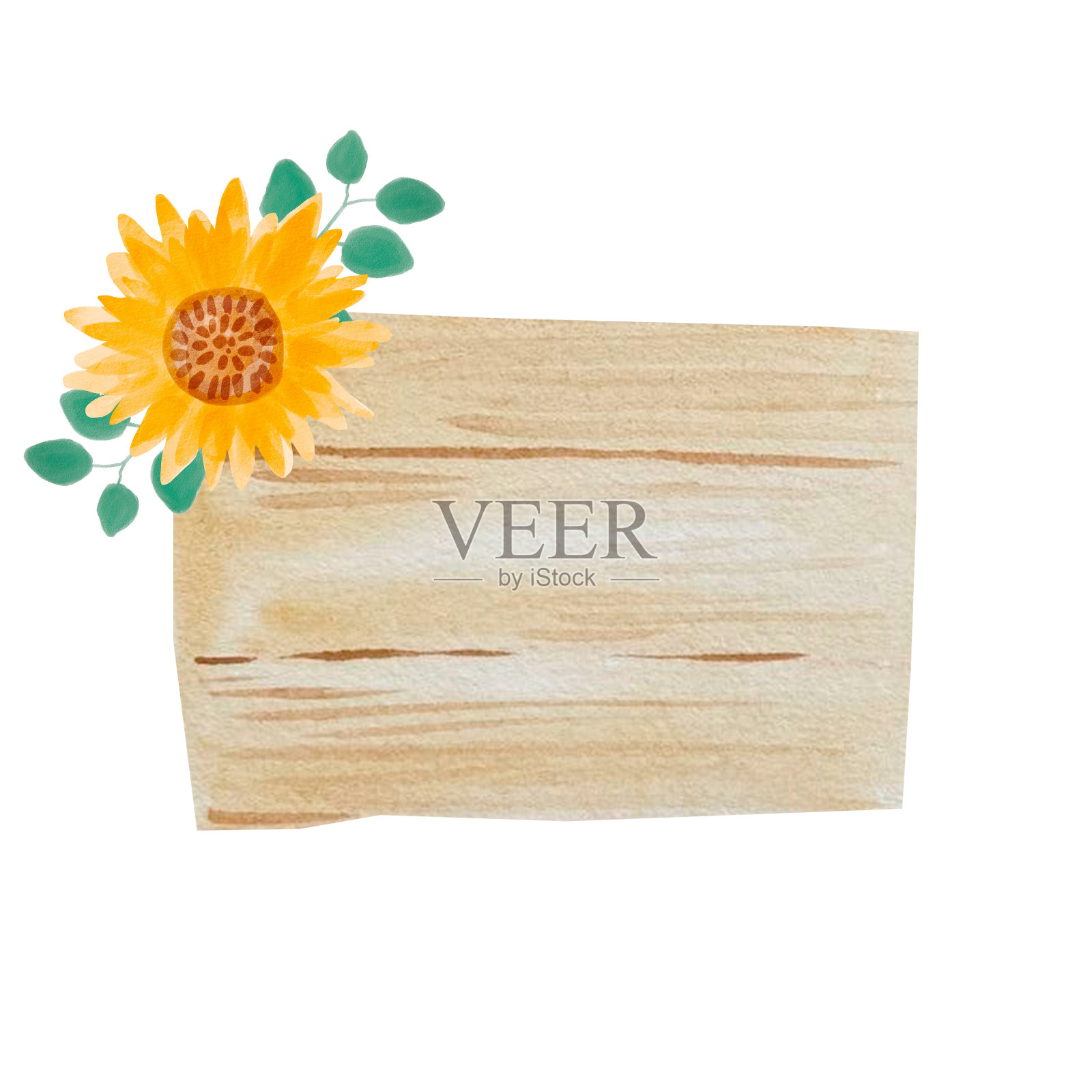 水彩向日葵花木框。黄花花园农家乐边界。手绘水彩插图孤立。秋花感恩秋插画图片素材