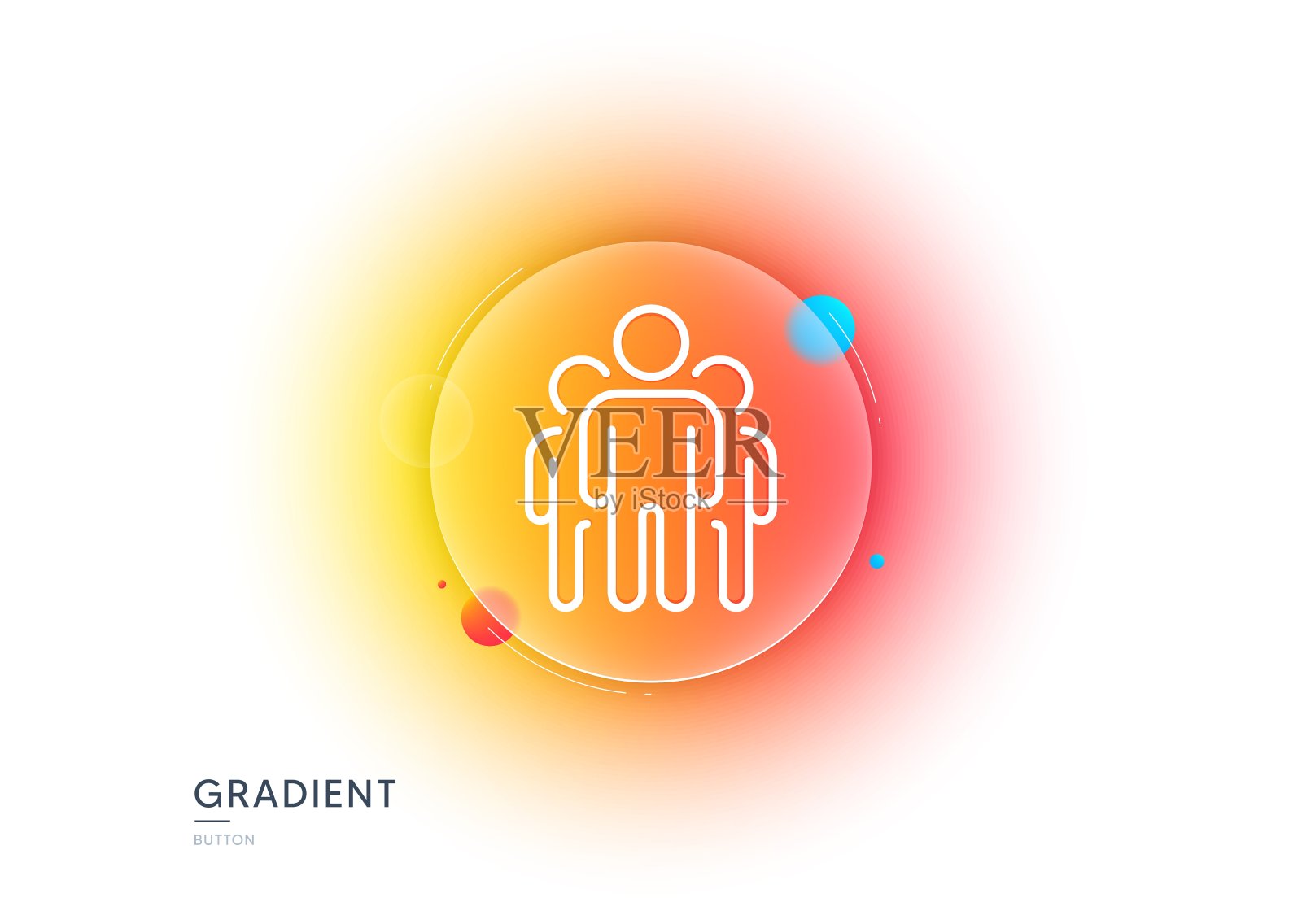 群组线图标。企业管理标志。渐变模糊按钮。向量插画图片素材