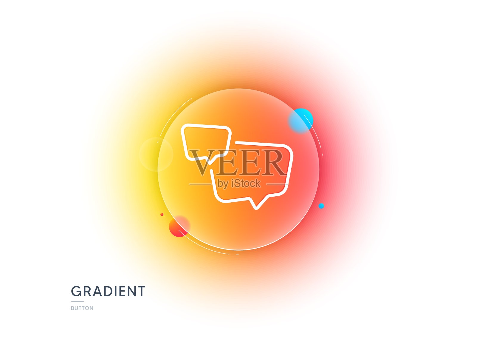 语音气泡线图标。聊天的迹象。社交媒体信息。渐变模糊按钮。向量插画图片素材