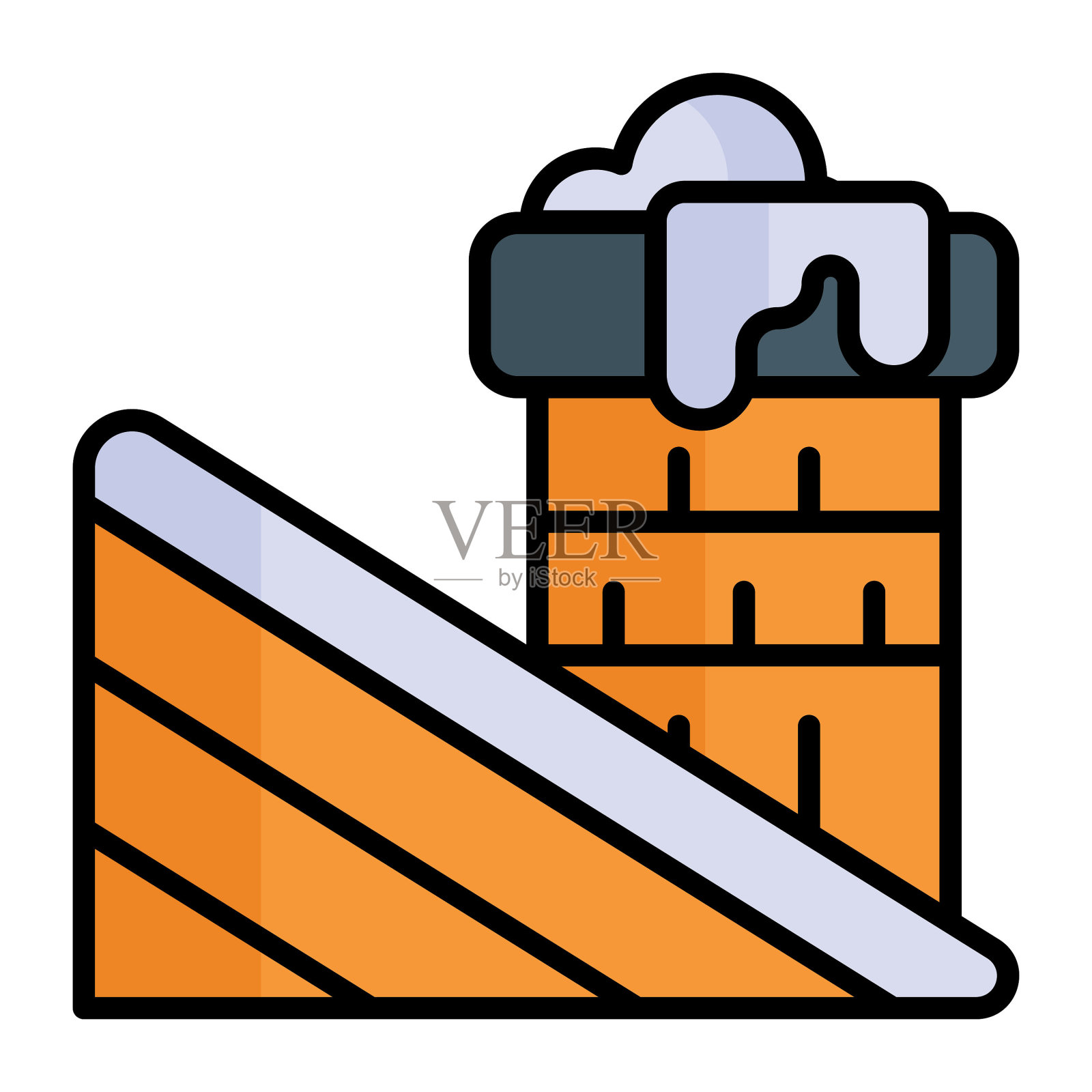 烟囱矢量图标隔离在白色背景上插画图片素材