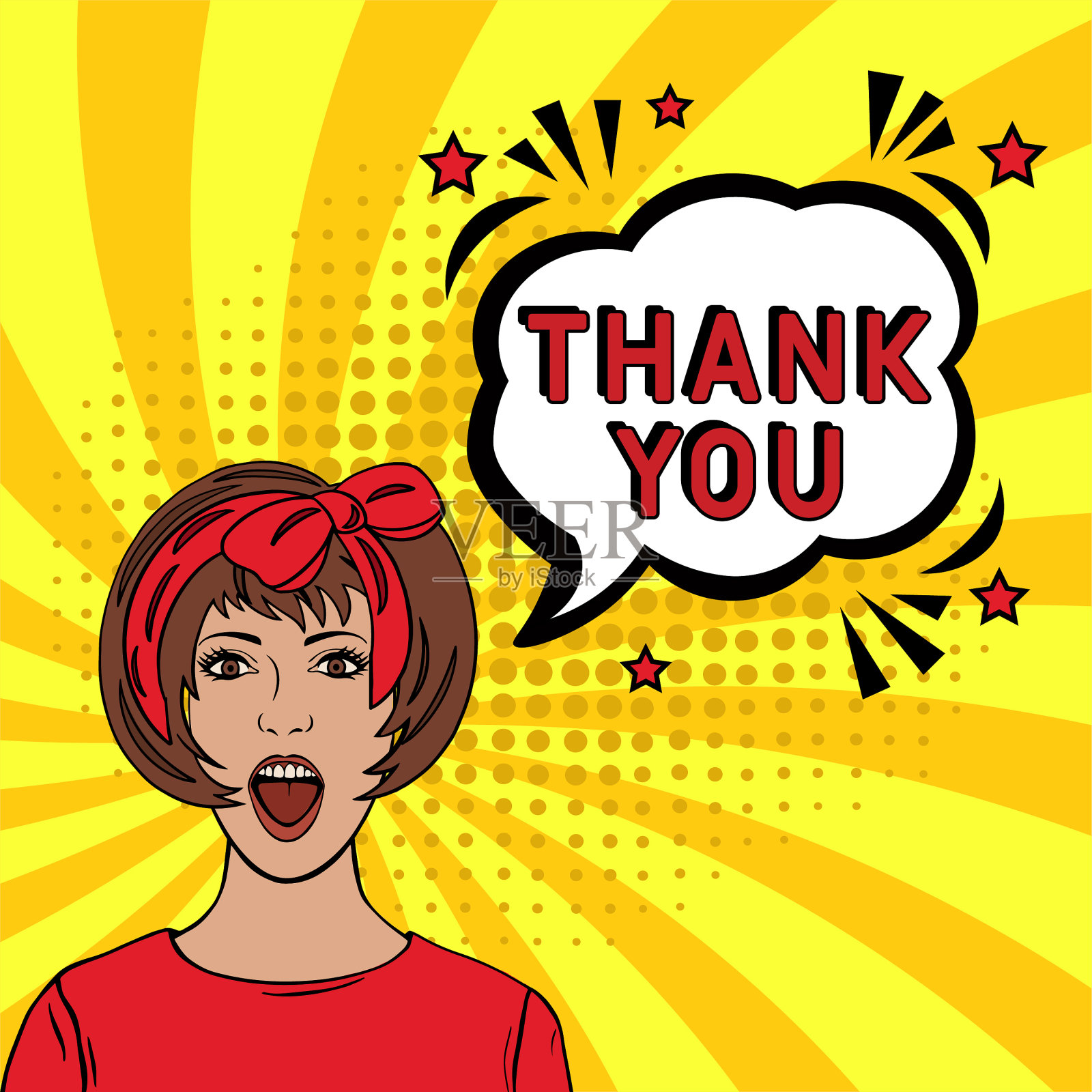 谢谢你！插画图片素材