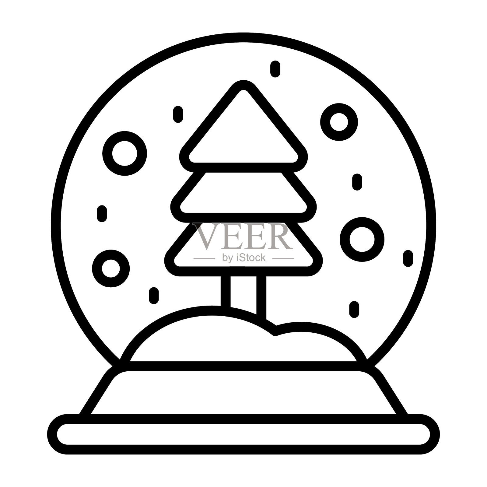 时尚风格的雪花球矢量设计插画图片素材