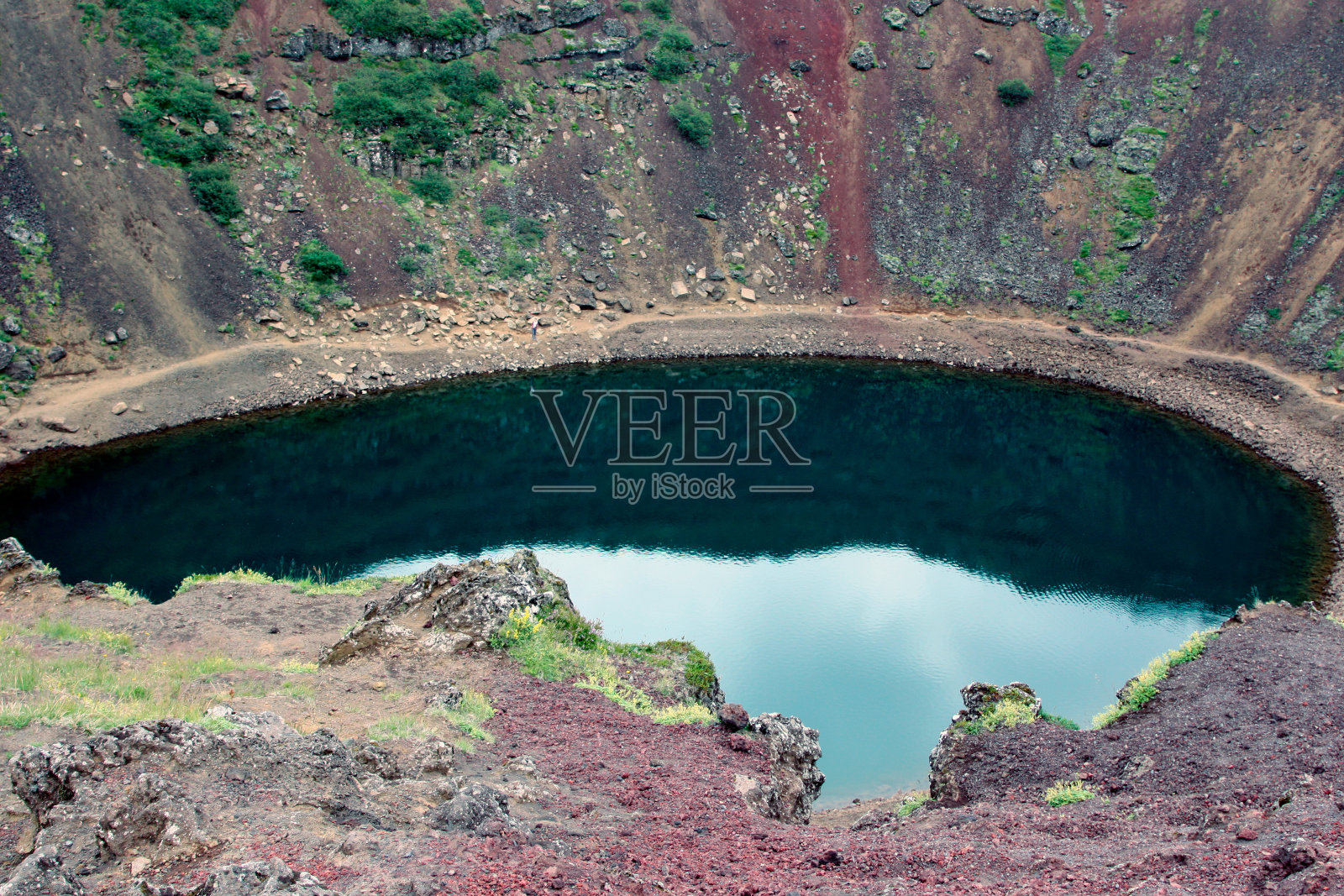 克里德火山湖照片摄影图片