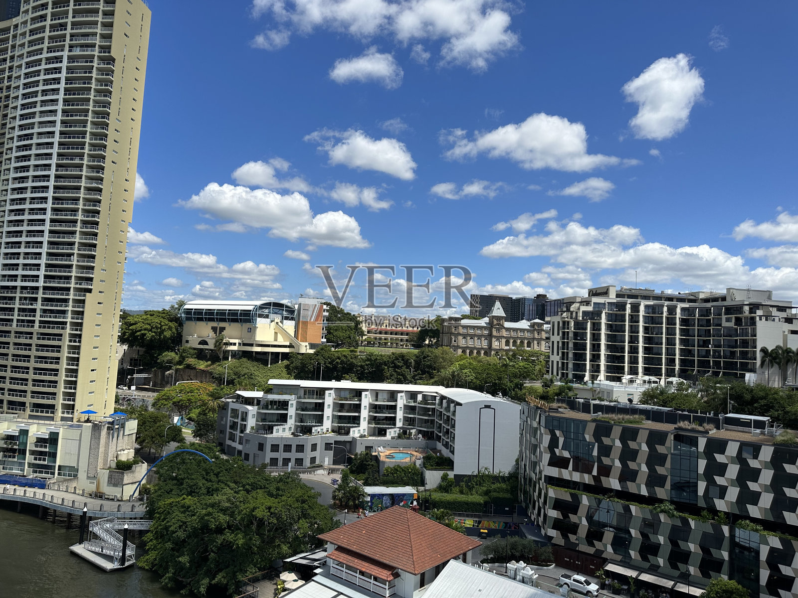 澳大利亚布里斯班市，塔，河，桥，公园，袋鼠点照片摄影图片