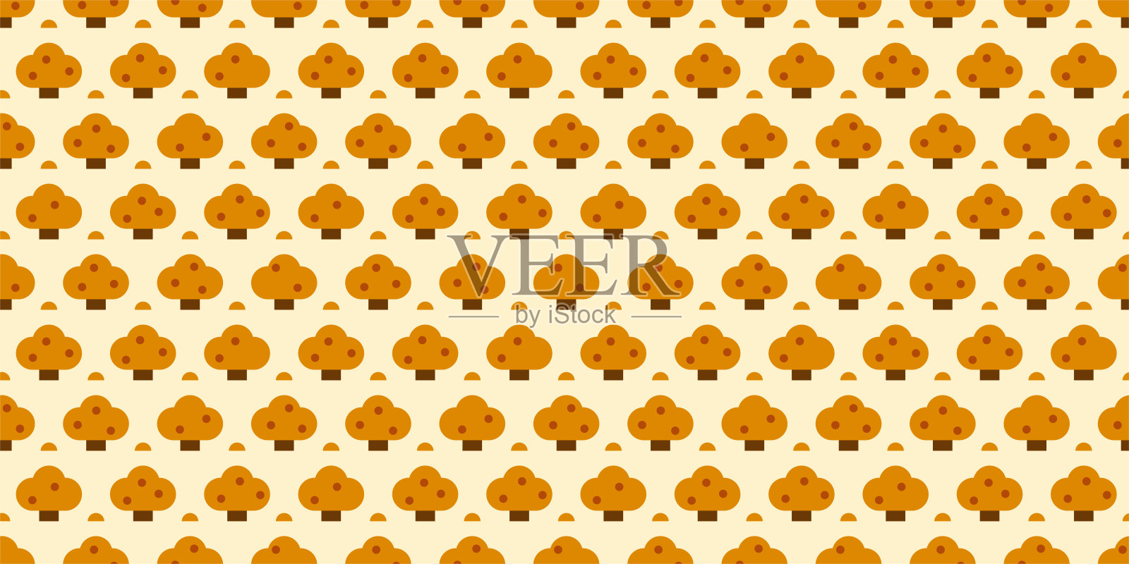 树的插图背景。无缝模式。插画图片素材