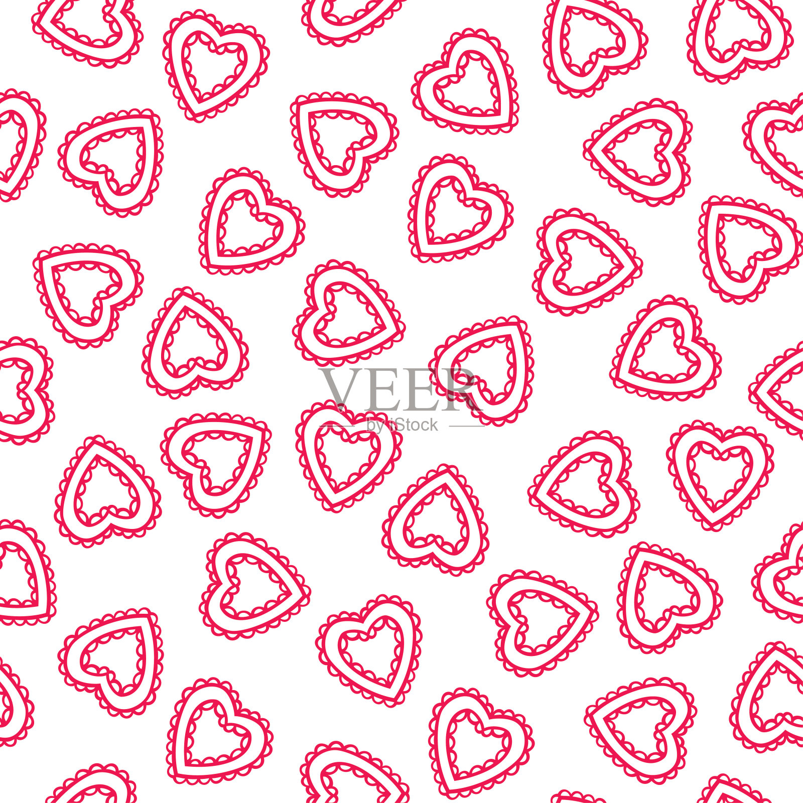 无缝心形图案插画图片素材